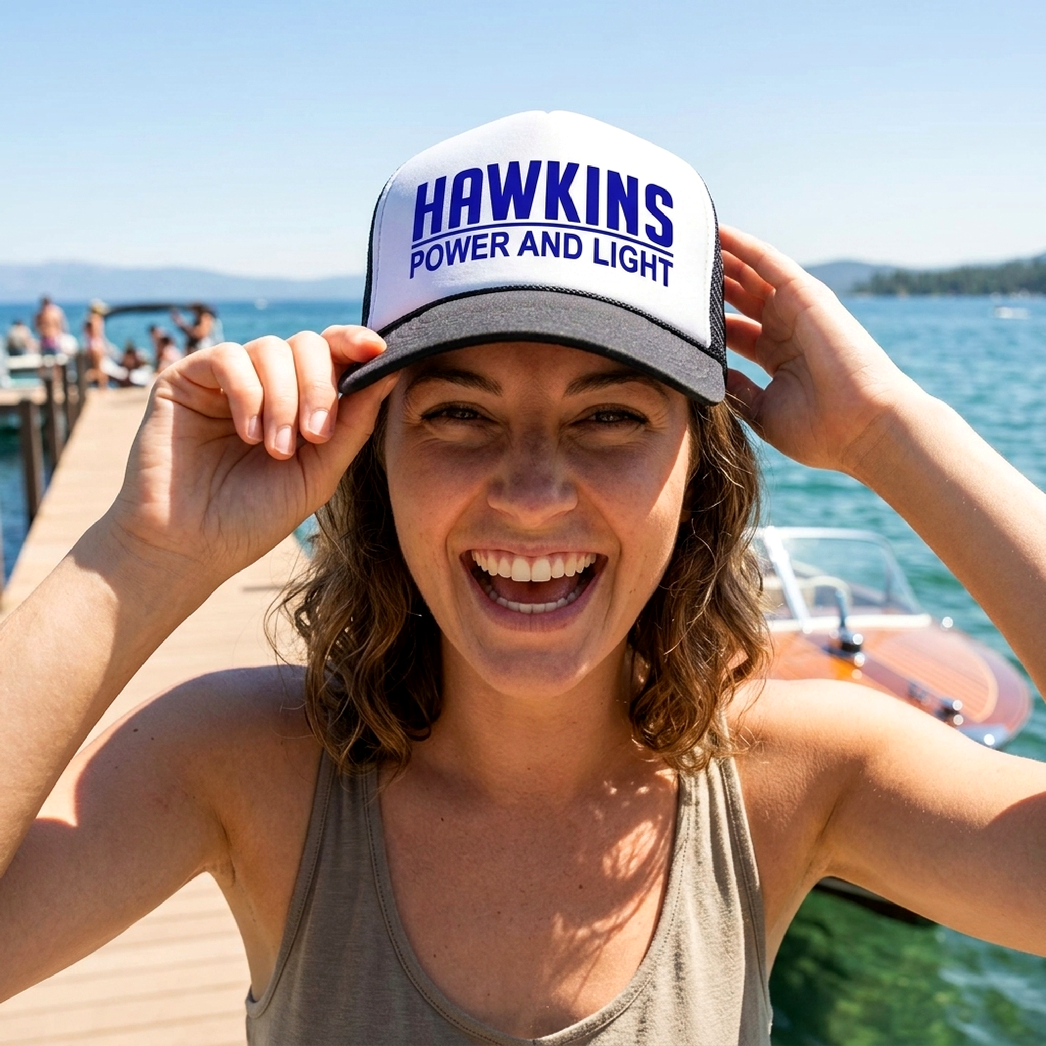 Hawkins Power and Light company Trucker Hat - Mesh Cap - Five Panel Retro Style TRUCKER Cap