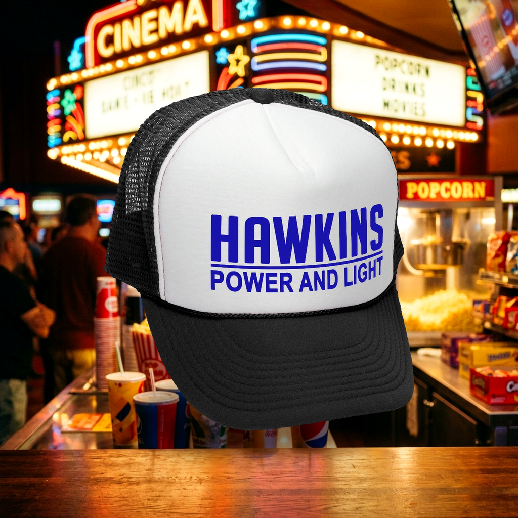 Hawkins Power and Light company Trucker Hat - Mesh Cap - Five Panel Retro Style TRUCKER Cap