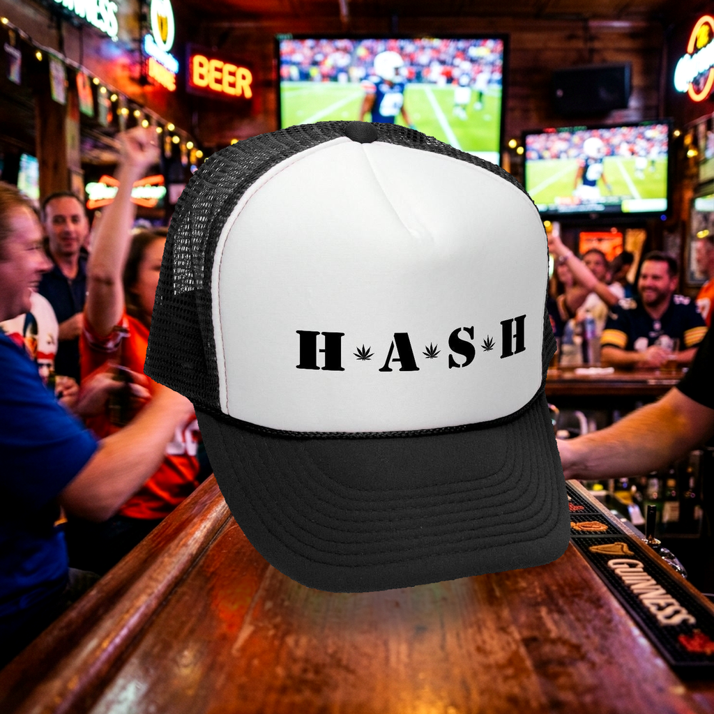 hash Trucker Hat - Mesh Cap - Five Panel Retro Style TRUCKER Cap
