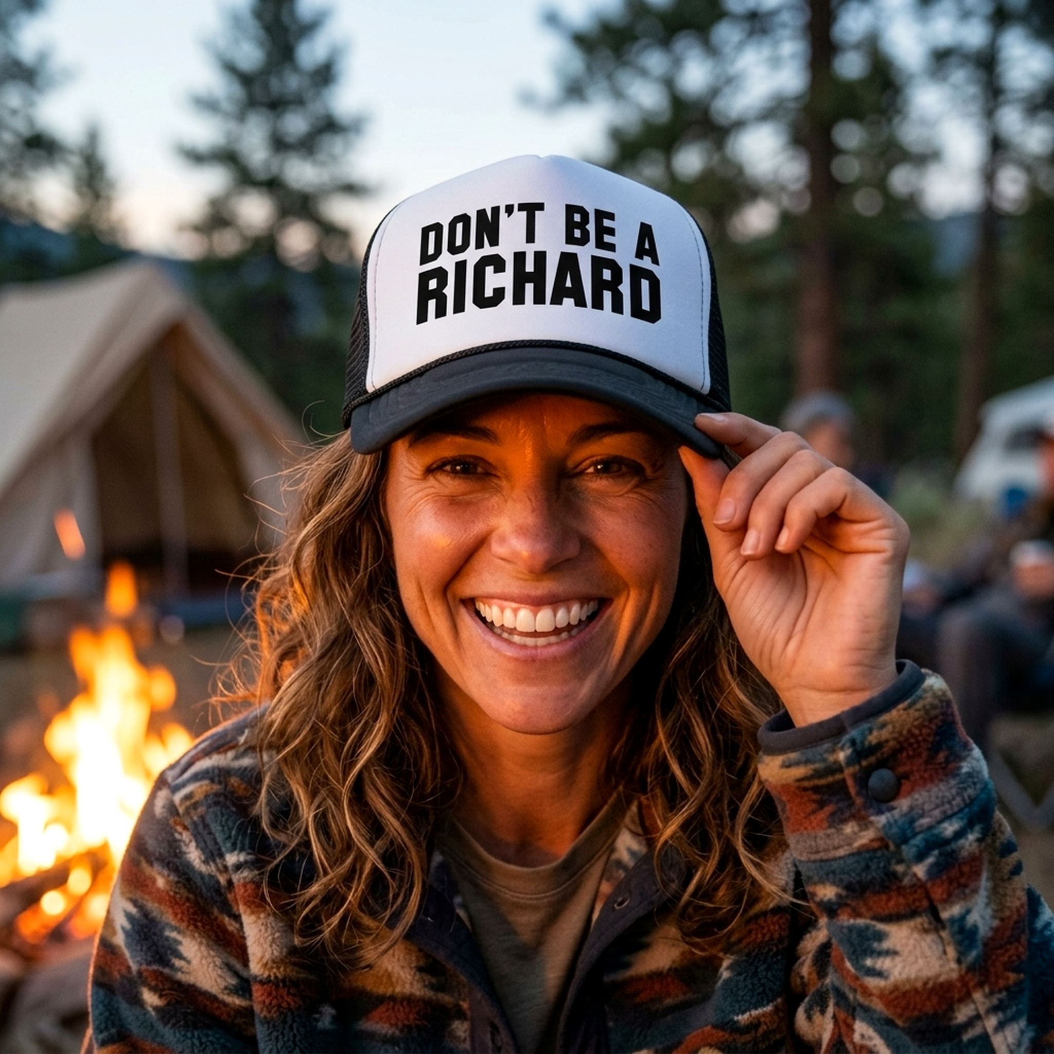DON'T BE A RICHARD - funny - Vintage Retro Style Trucker Cap Hat - Five Panel Retro Style TRUCKER Cap