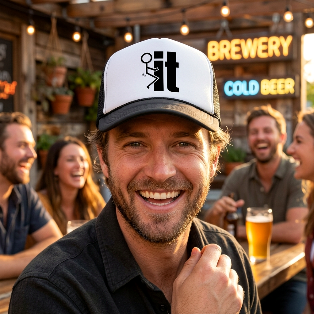 Fuck it - Retro Style Trucker Hat - Five Panel Retro Style TRUCKER Cap