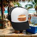 BBQ SANDWICH - concession stand barbecue - Adult Trucker Cap Hat, Black - Five Panel Retro Style TRUCKER Cap