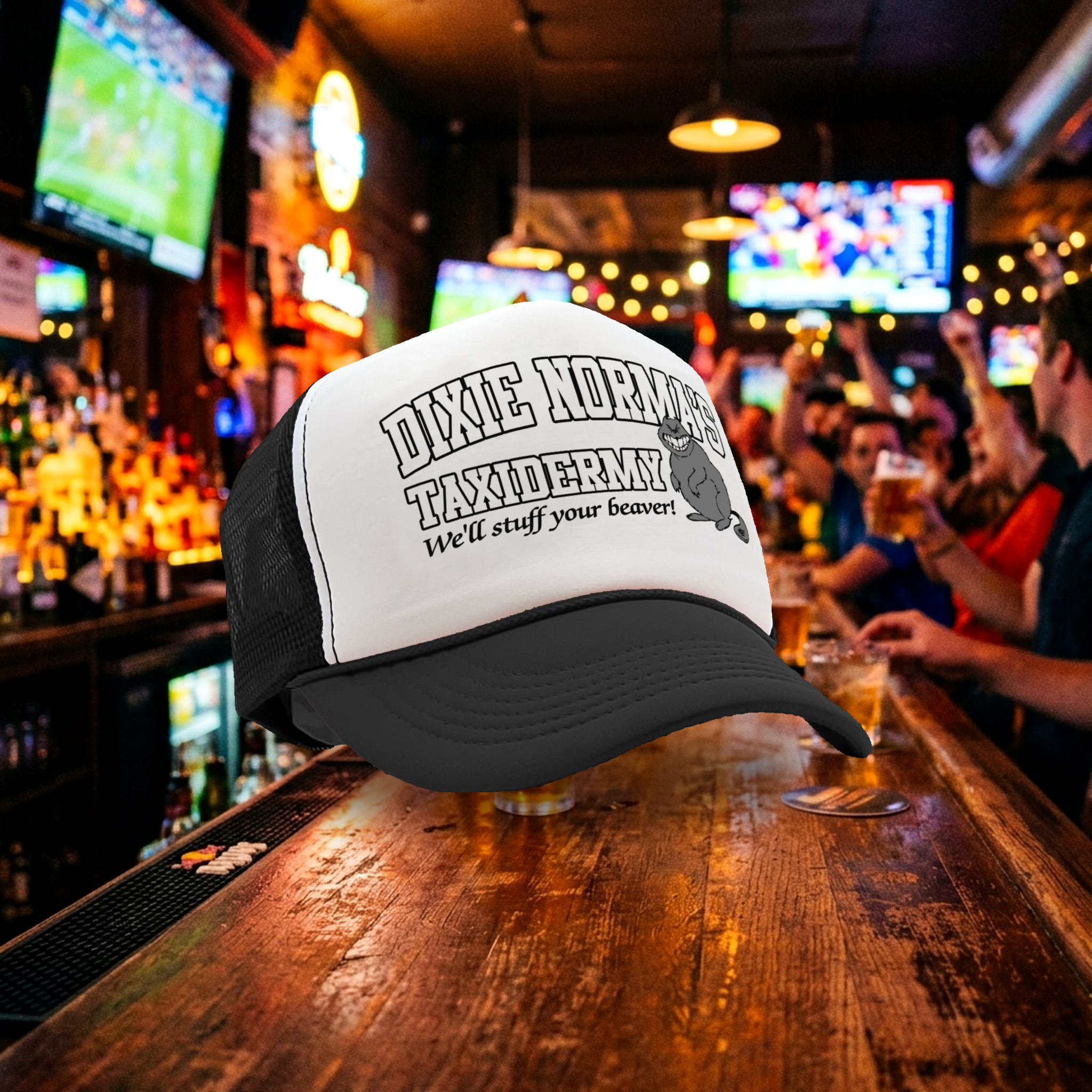 DIXIE NORMAS Taxidermy - funny joke - Vintage Retro Style Trucker Cap Hat - Five Panel Retro Style TRUCKER Cap