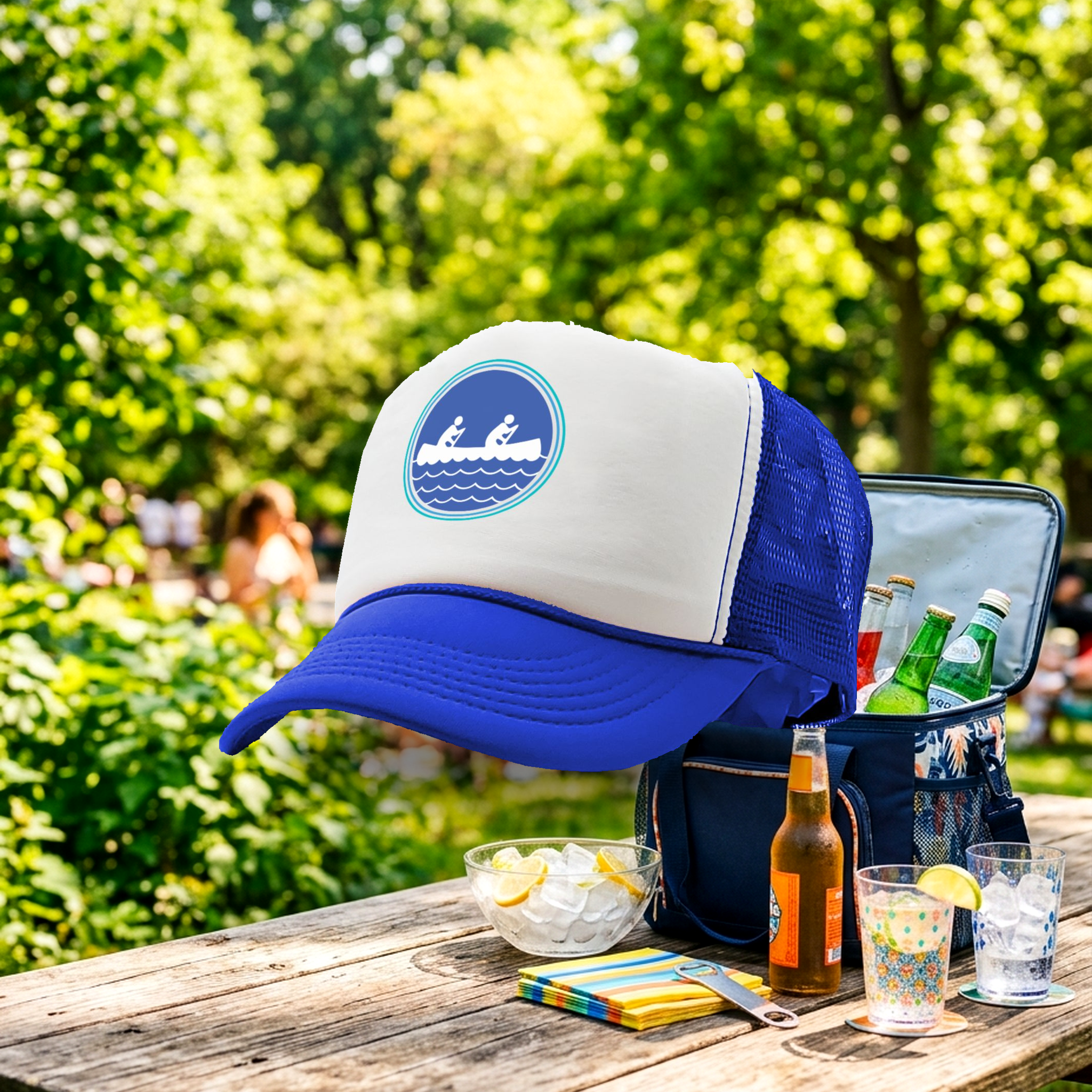 CANOEING - canoe fishing hiking kayak - Vintage Retro Style Trucker Cap Hat - Five Panel Retro Style TRUCKER Cap