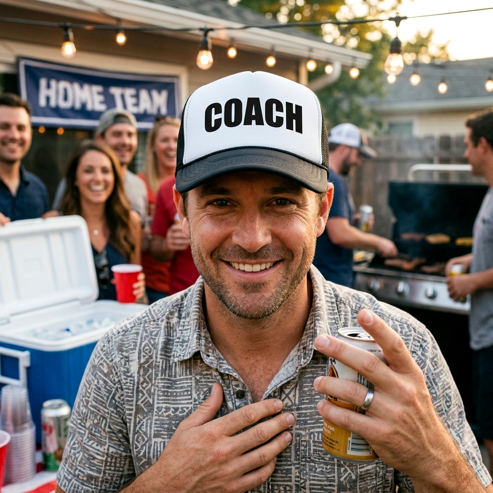 COACH - football baseball basketball sports - Vintage Retro Style Trucker Cap Hat - Five Panel Retro Style TRUCKER Cap