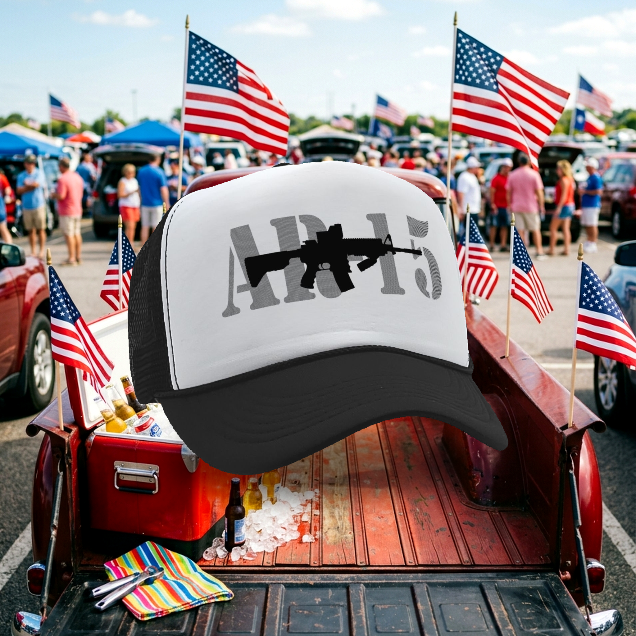 AR-15 - gun rights 2nd amendment patriot - Vintage Retro Style Trucker Cap Hat - Five Panel Retro Style TRUCKER Cap
