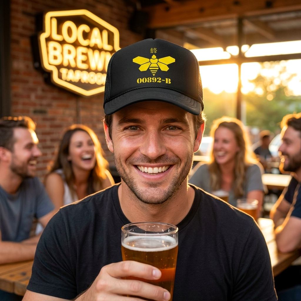 Breaking HeisenburgTrucker Hat - Mesh Cap - Flat Bill Snap Back 5 Panel Hat
