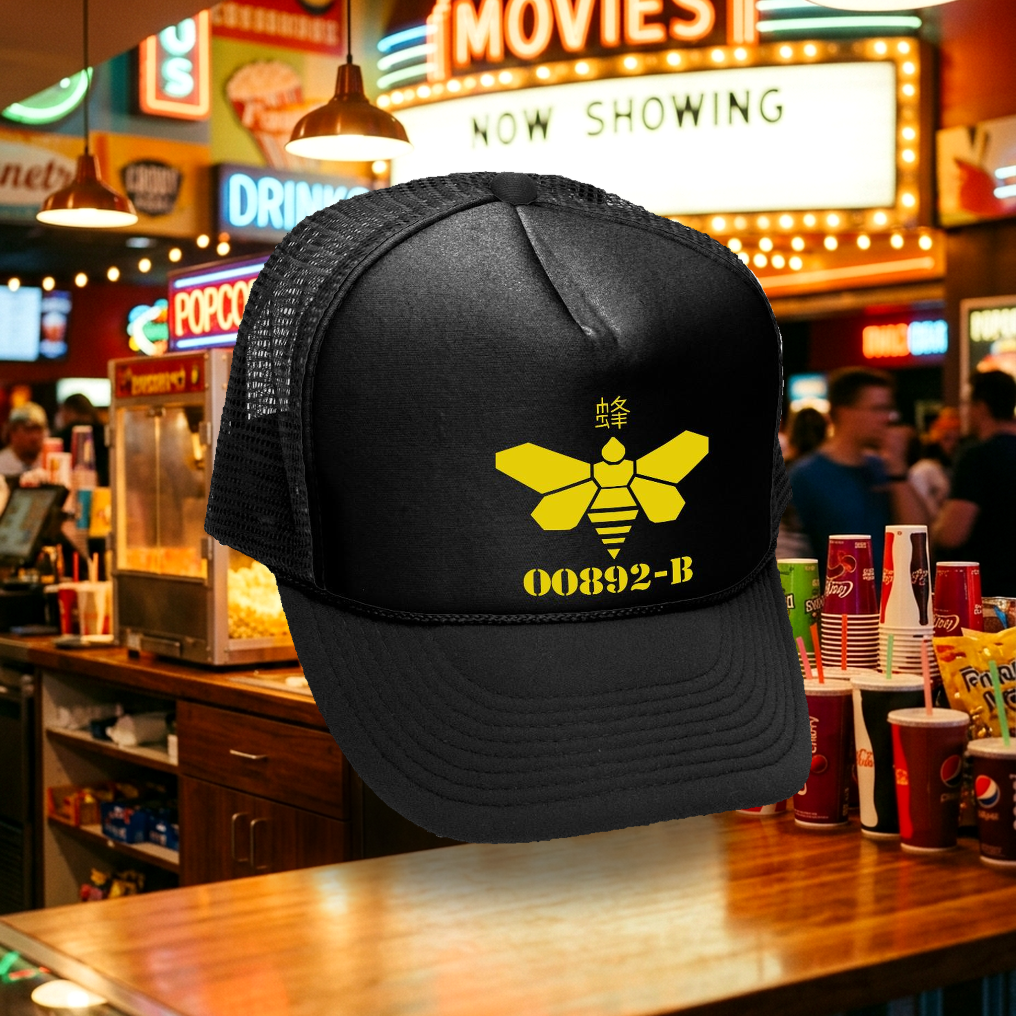 Breaking HeisenburgTrucker Hat - Mesh Cap - Flat Bill Snap Back 5 Panel Hat