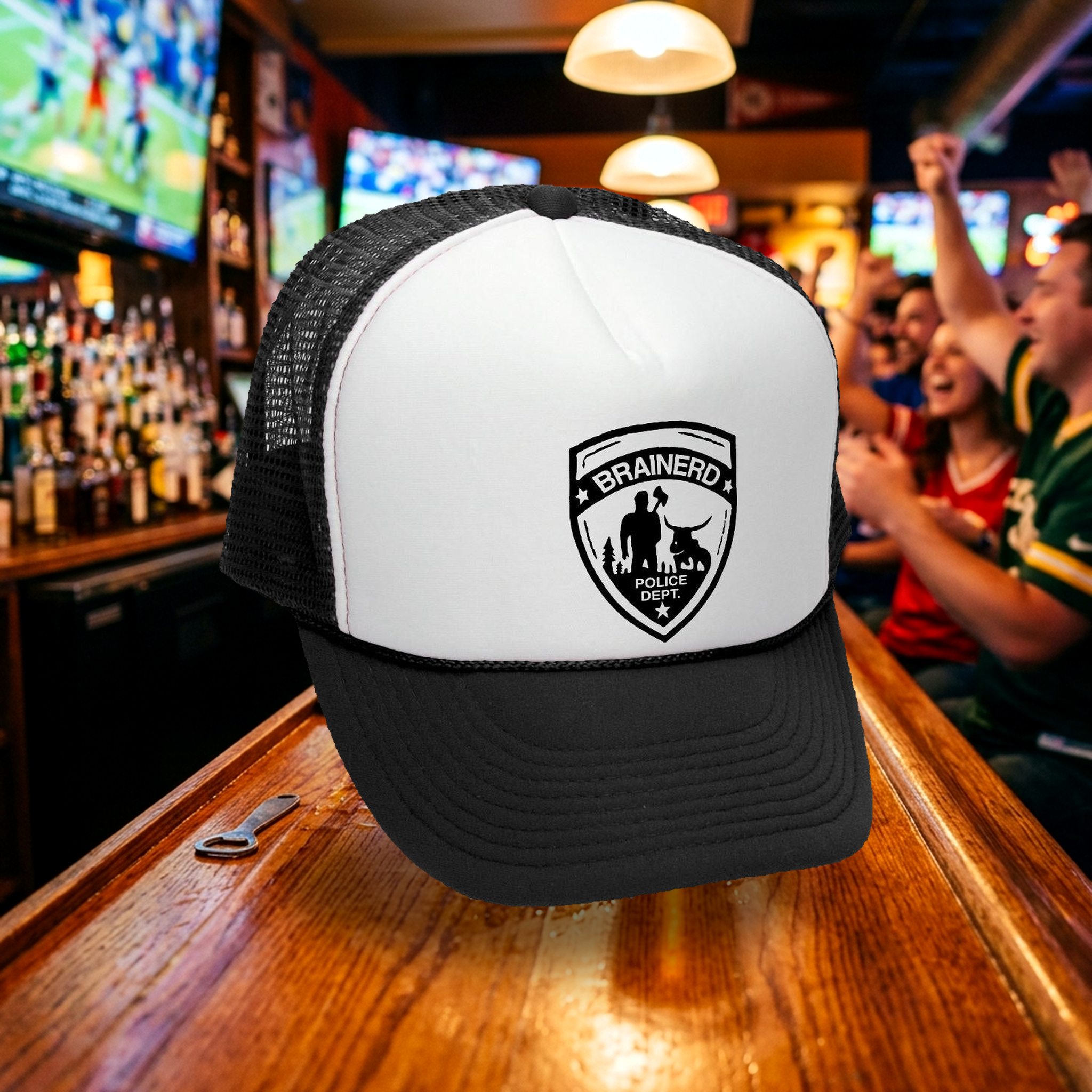 Brainerd PD Trucker Hat - Mesh Cap - Flat Bill Snap Back 5 Panel Hat