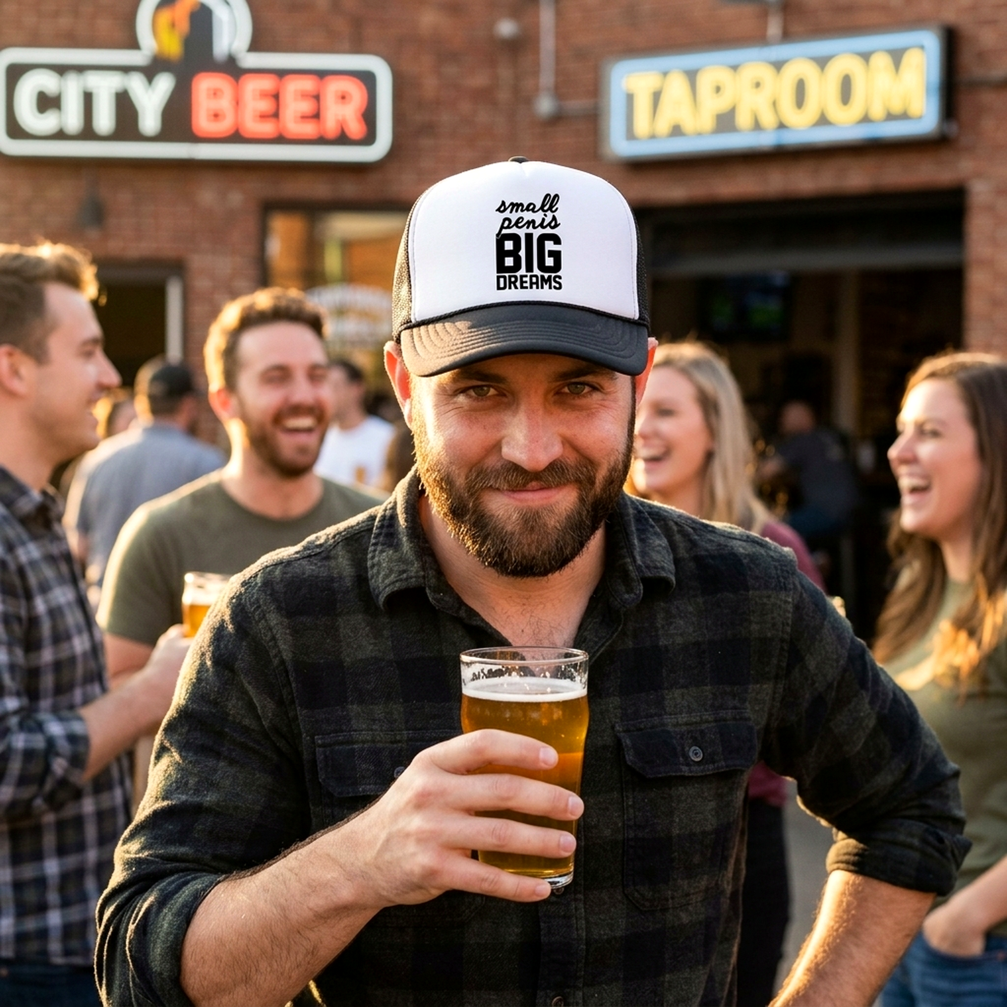 small penis big dreams trucker hat - Five Panel Retro Style TRUCKER Cap