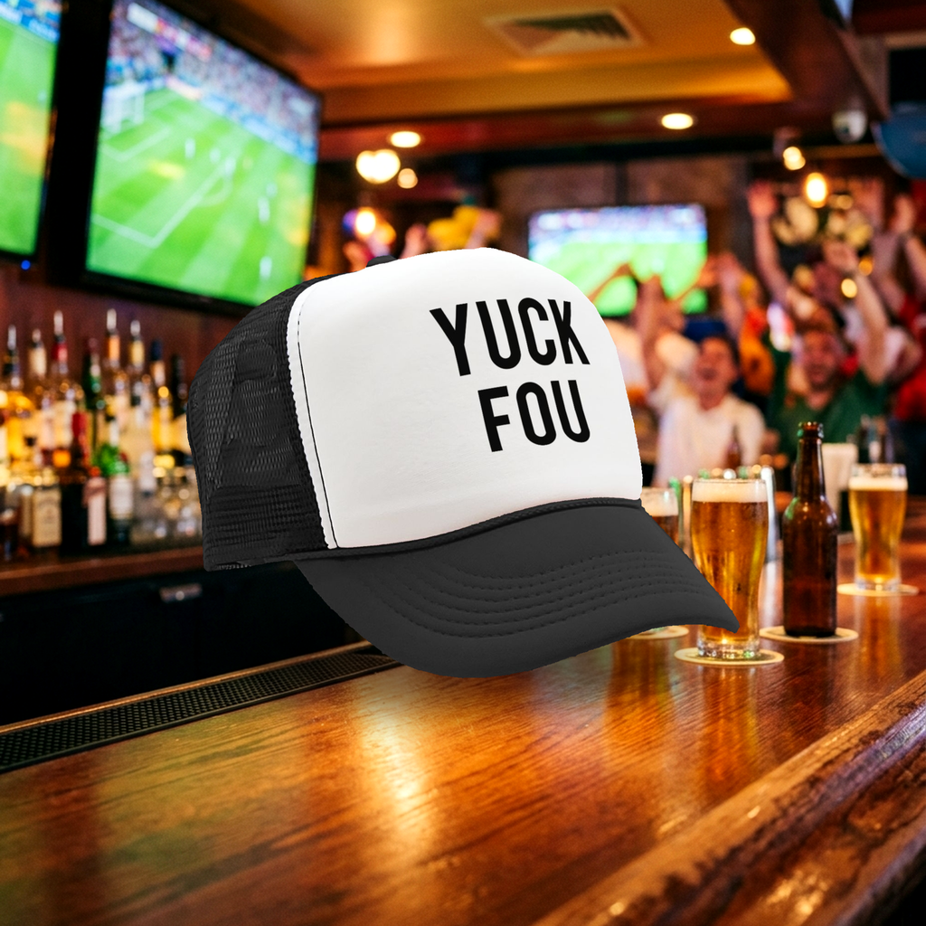 YUCK FOU - fuck you funny prank gag gift - Vintage Retro Style Trucker Cap Hat - Five Panel Retro Style TRUCKER Cap