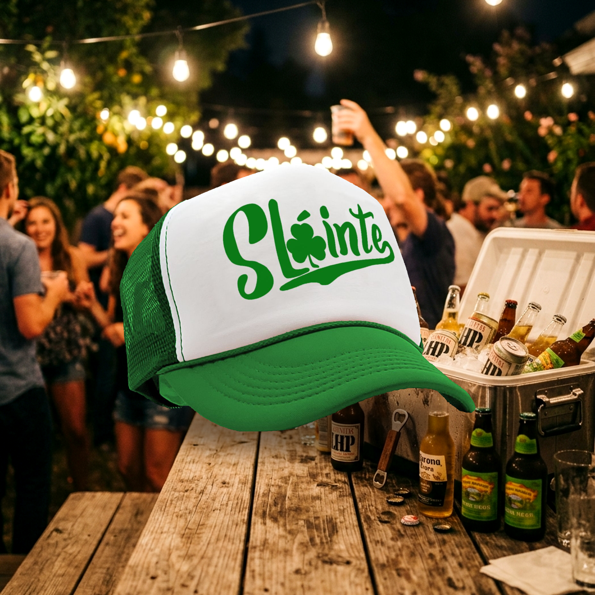 SLAINTE - ireland irish st paddys patricks day - Vintage Retro Style Trucker Cap Hat - Five Panel Retro Style TRUCKER Cap