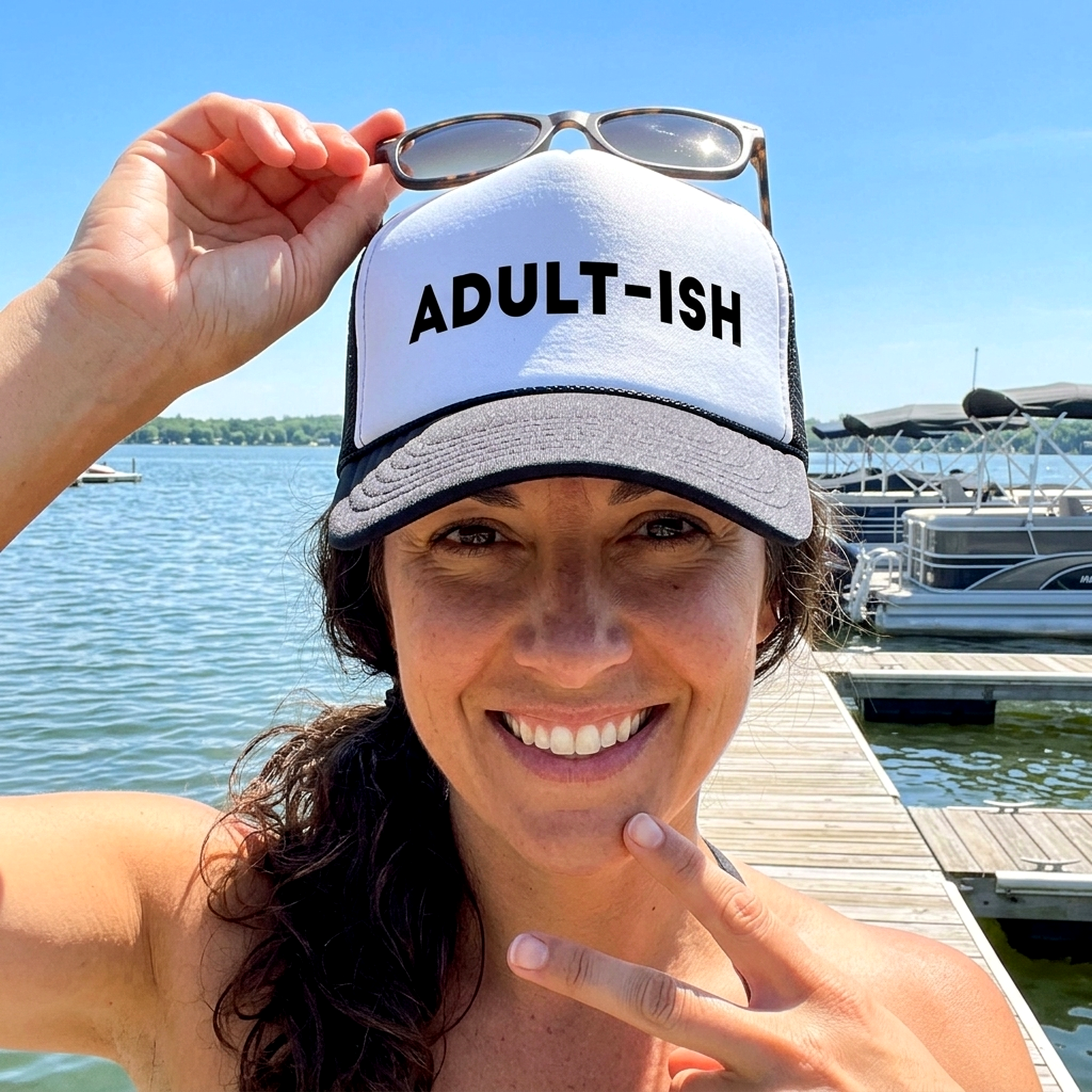Adult-ish Trucker Hat - Mesh Cap - Five Panel Retro Style TRUCKER Cap