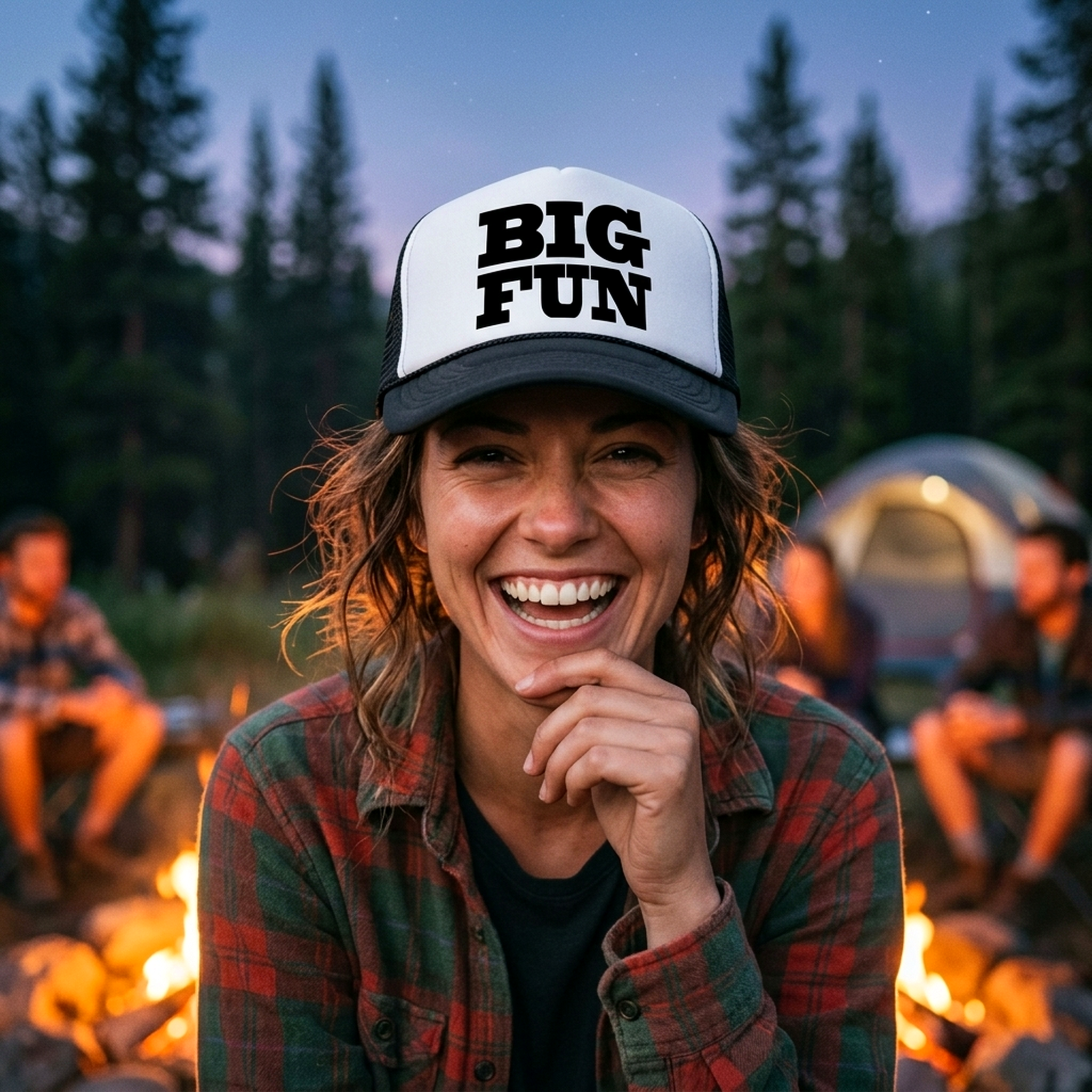 Big Fun Trucker Hat - Mesh Cap - Five Panel Retro Style TRUCKER Cap
