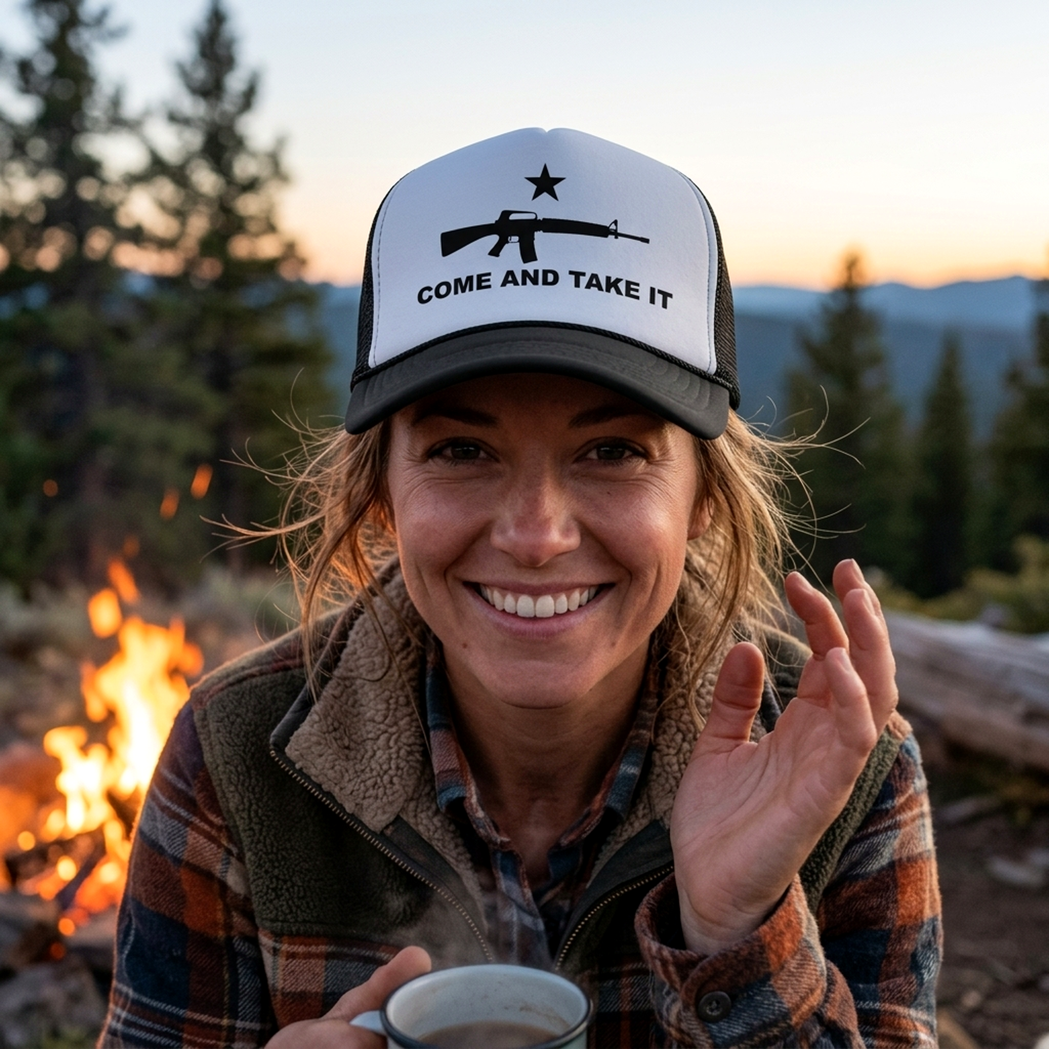 COME AND TAKE IT - 2nd amendment patriot - Vintage Retro Style Trucker Cap Hat - Five Panel Retro Style TRUCKER Cap