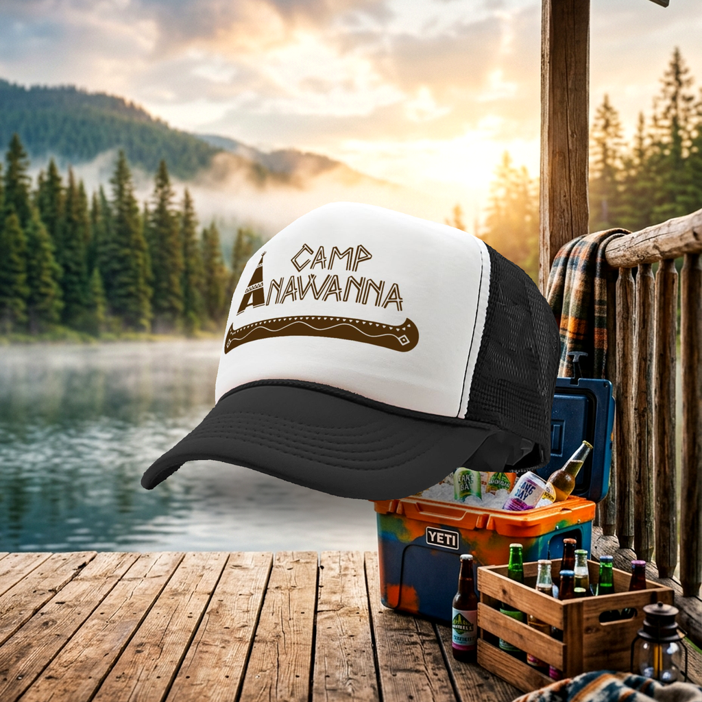 CAMP ANAWANA - shorts campground camping - Vintage Retro Style Trucker Cap Hat - Five Panel Retro Style TRUCKER Cap