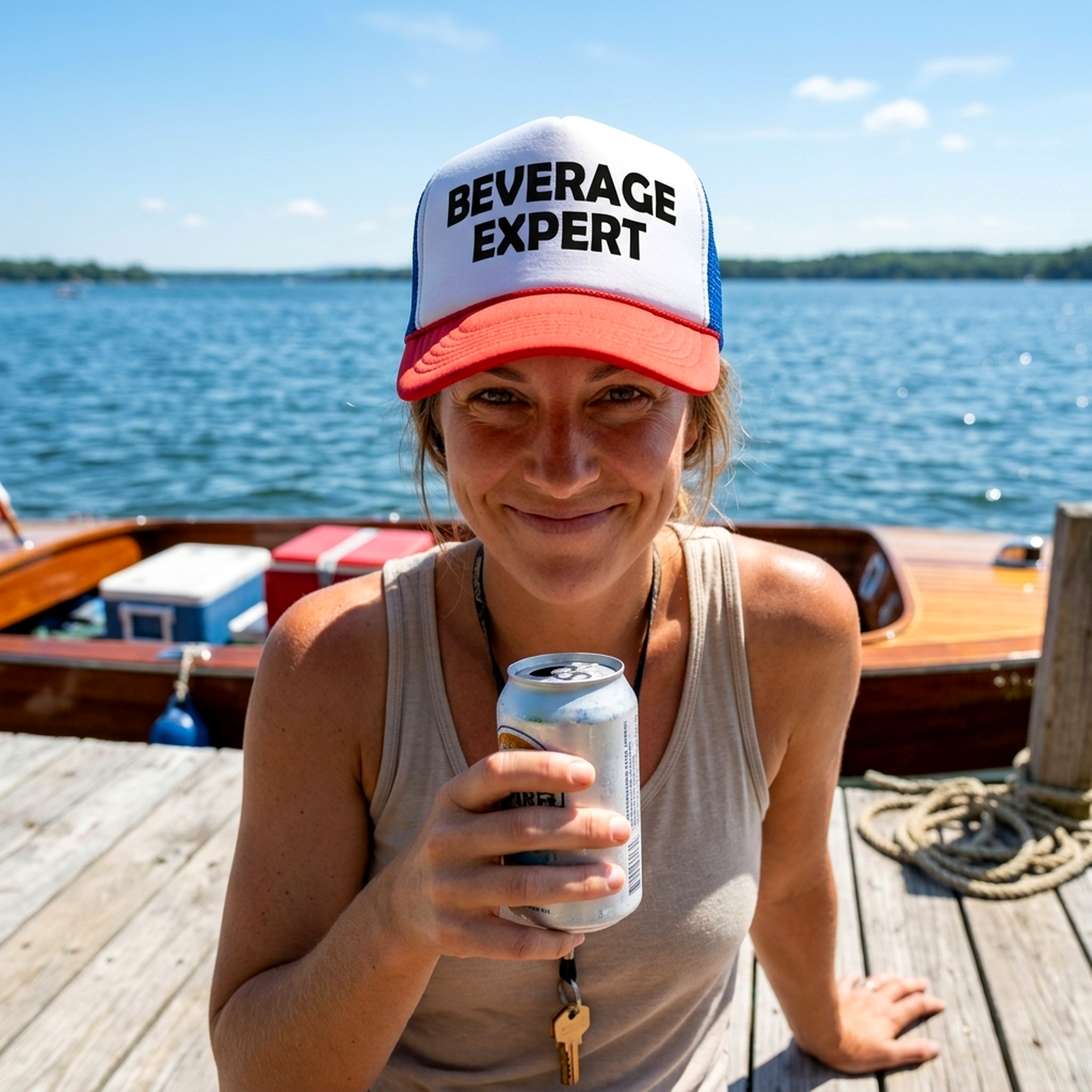 BEVERAGE EXPERT - beer wine liquor party - Vintage Retro Style Trucker Cap Hat - Five Panel Retro Style TRUCKER Cap