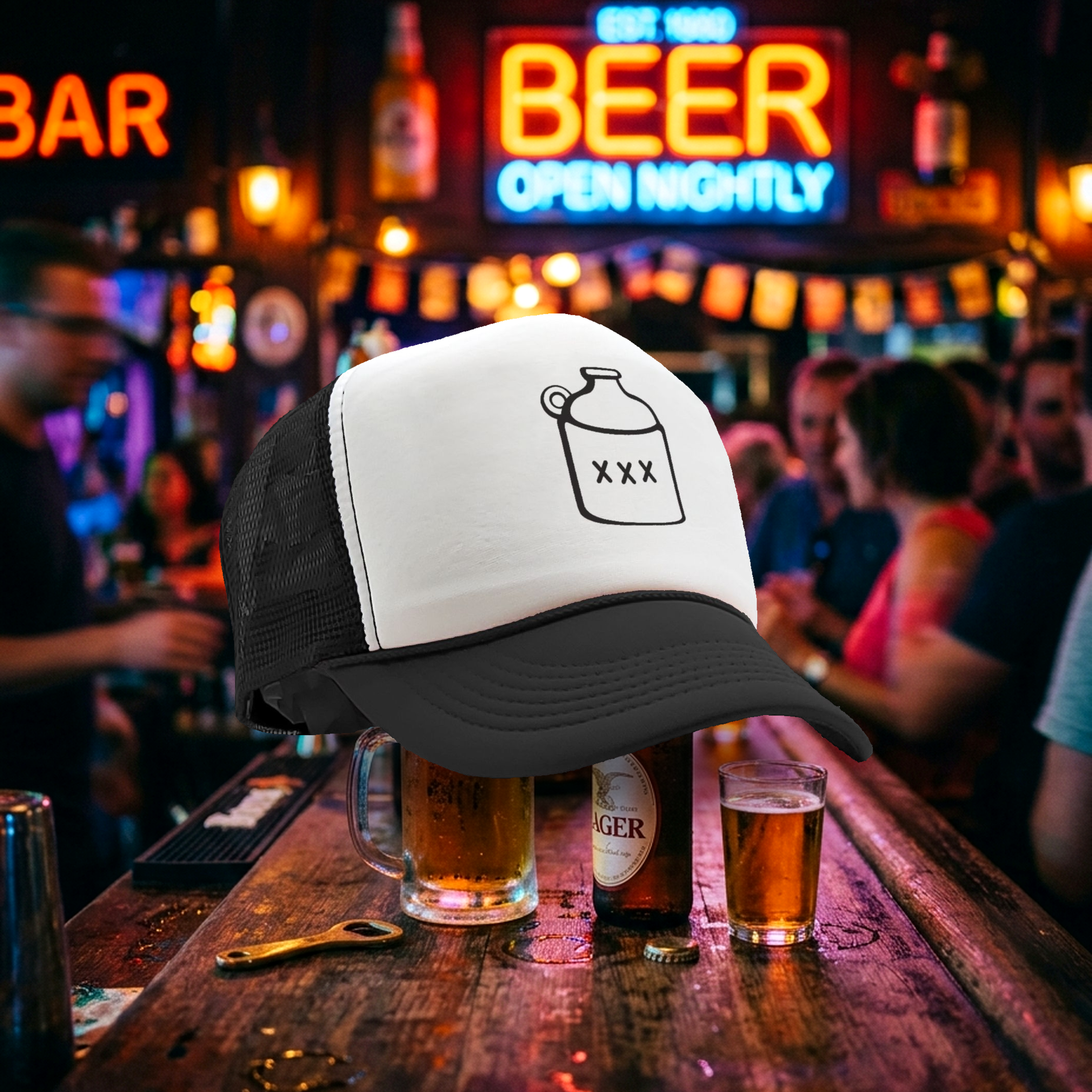 WHISKEY JUG - tennessee moonshine - Vintage Retro Style Trucker Cap Hat - Five Panel Retro Style TRUCKER Cap