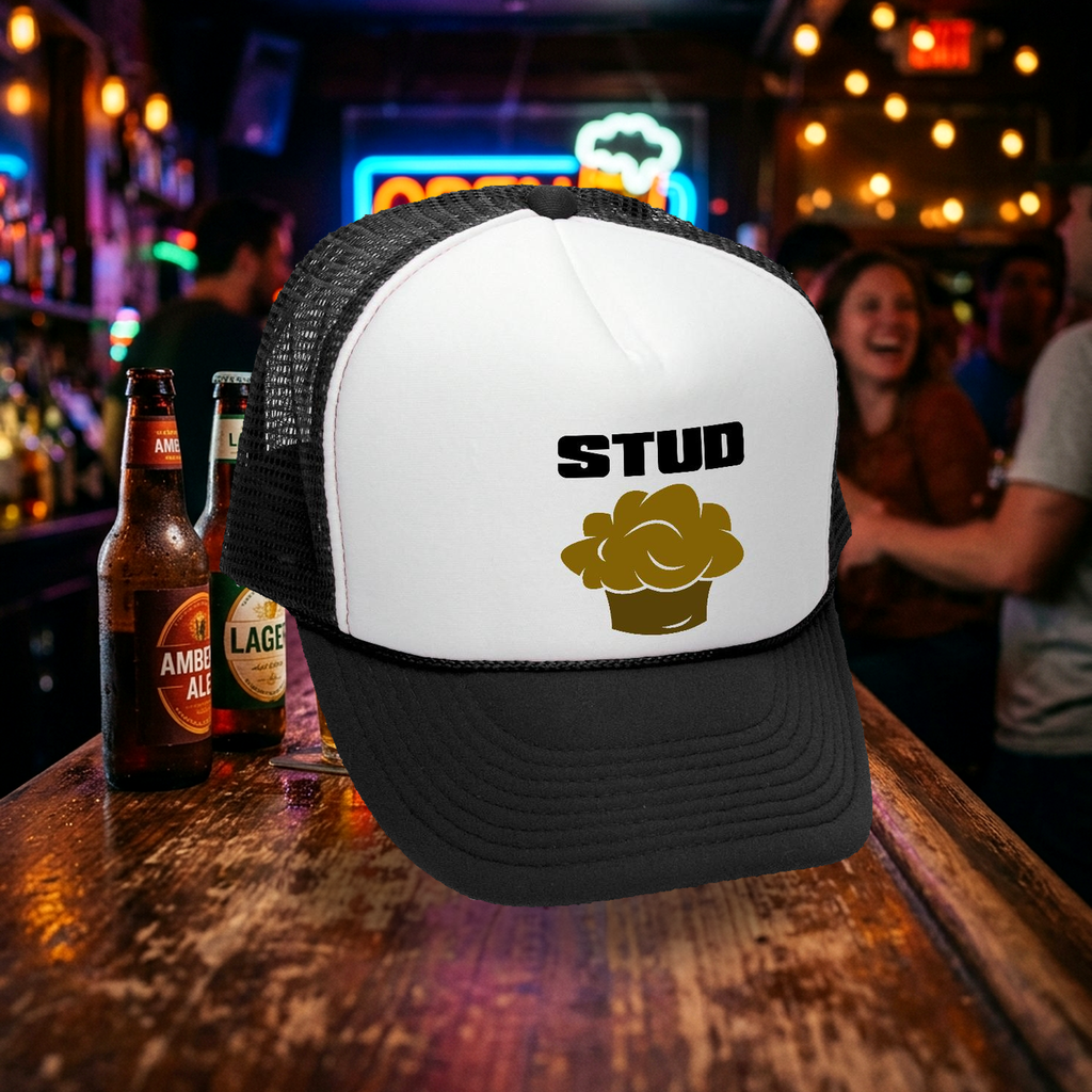 Stud Muffin - TRUCKER HAT - Mesh Cap - Five Panel Retro Style TRUCKER Cap