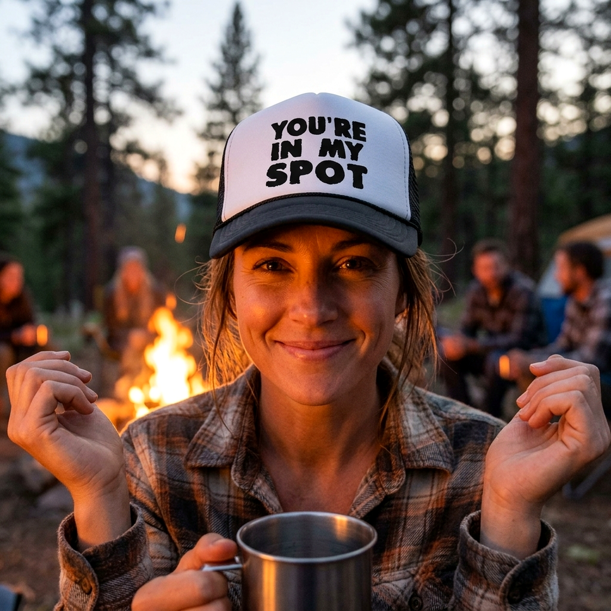 You're IN MY SPOT - Retro Vintage Style Baseball Trucker Cap Hat - Five Panel Retro Style TRUCKER Cap