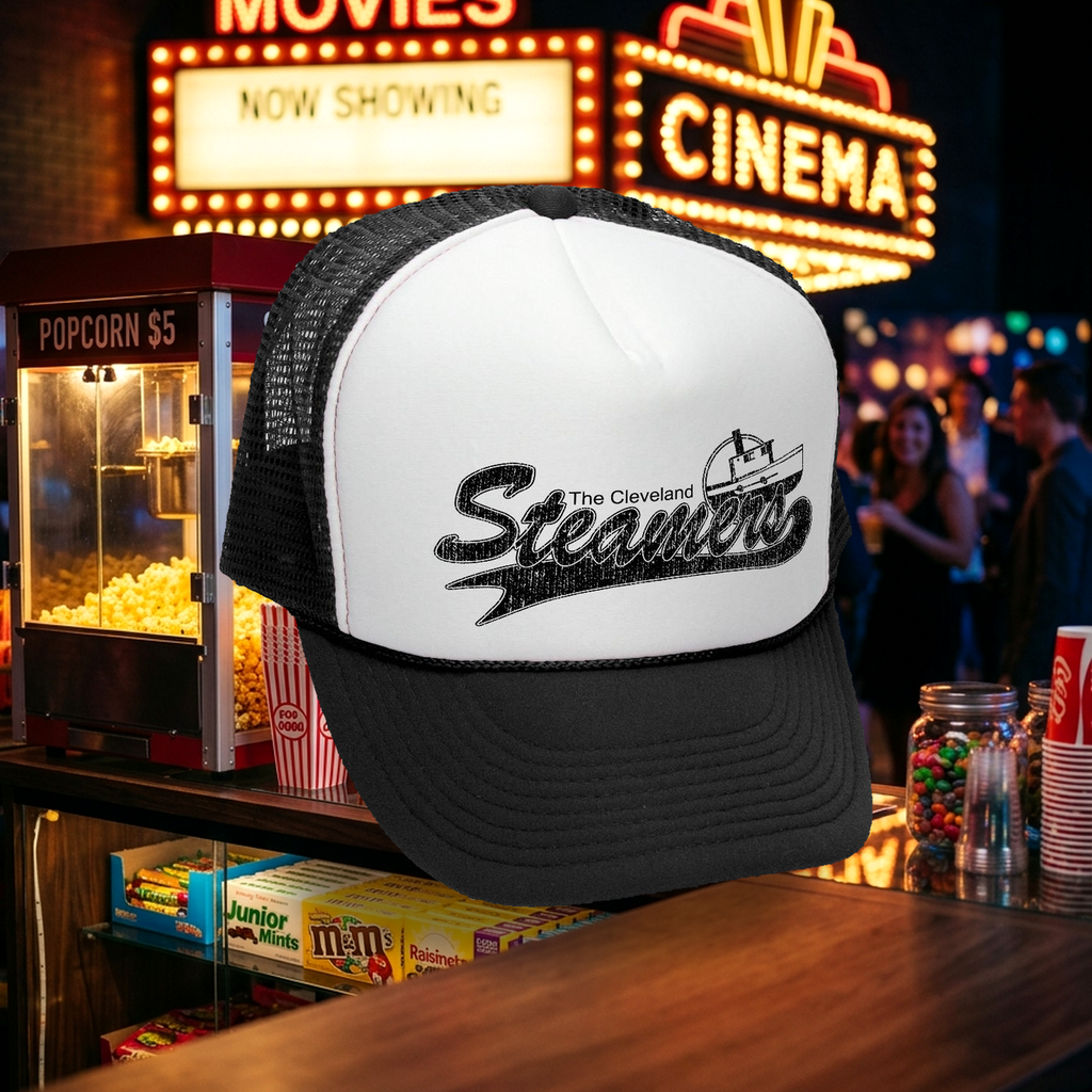 TheClevelandSteamers Trucker Hat Defecating Long John Peter Guy Family  - Mesh Cap - Five Panel Retro Style TRUCKER Cap