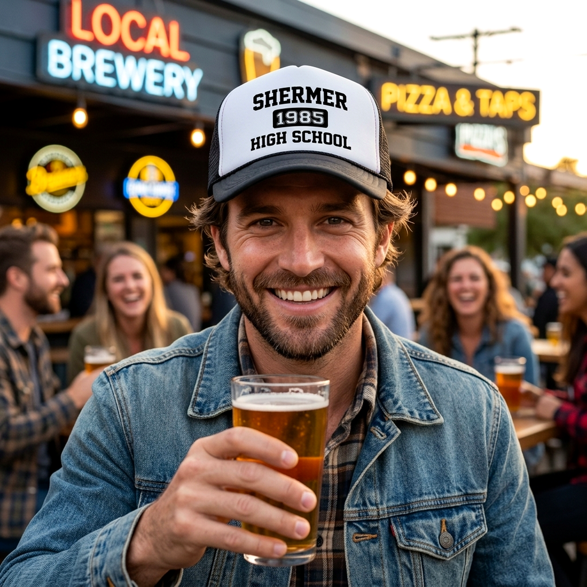 Shermer High School Trucker Hat - Mesh Cap - Five Panel Retro Style TRUCKER Cap