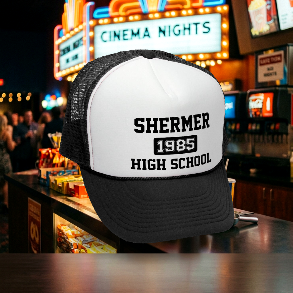 Shermer High School Trucker Hat - Mesh Cap - Five Panel Retro Style TRUCKER Cap