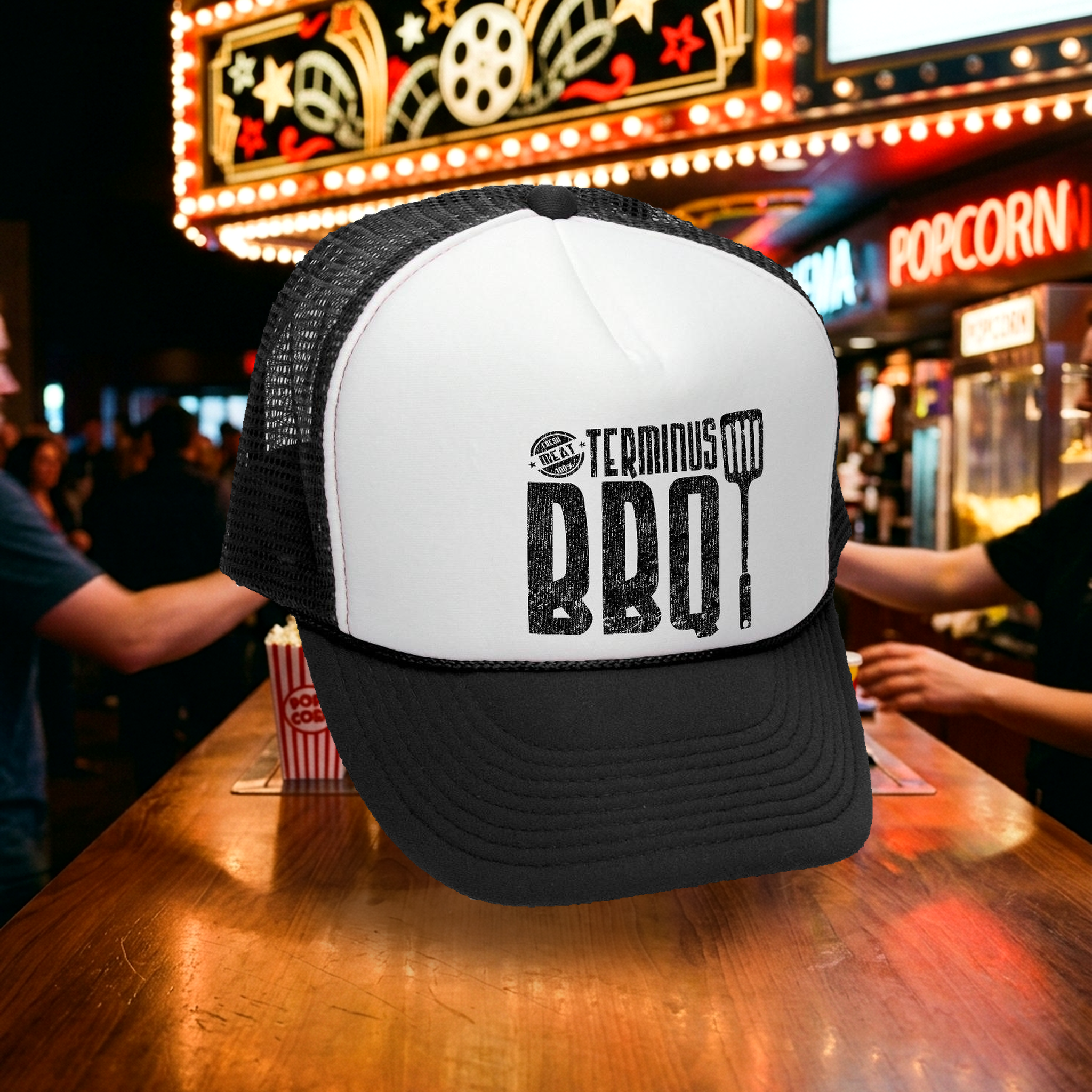 Terminus BBQ Trucker Hat - Mesh Cap - Five Panel Retro Style TRUCKER Cap