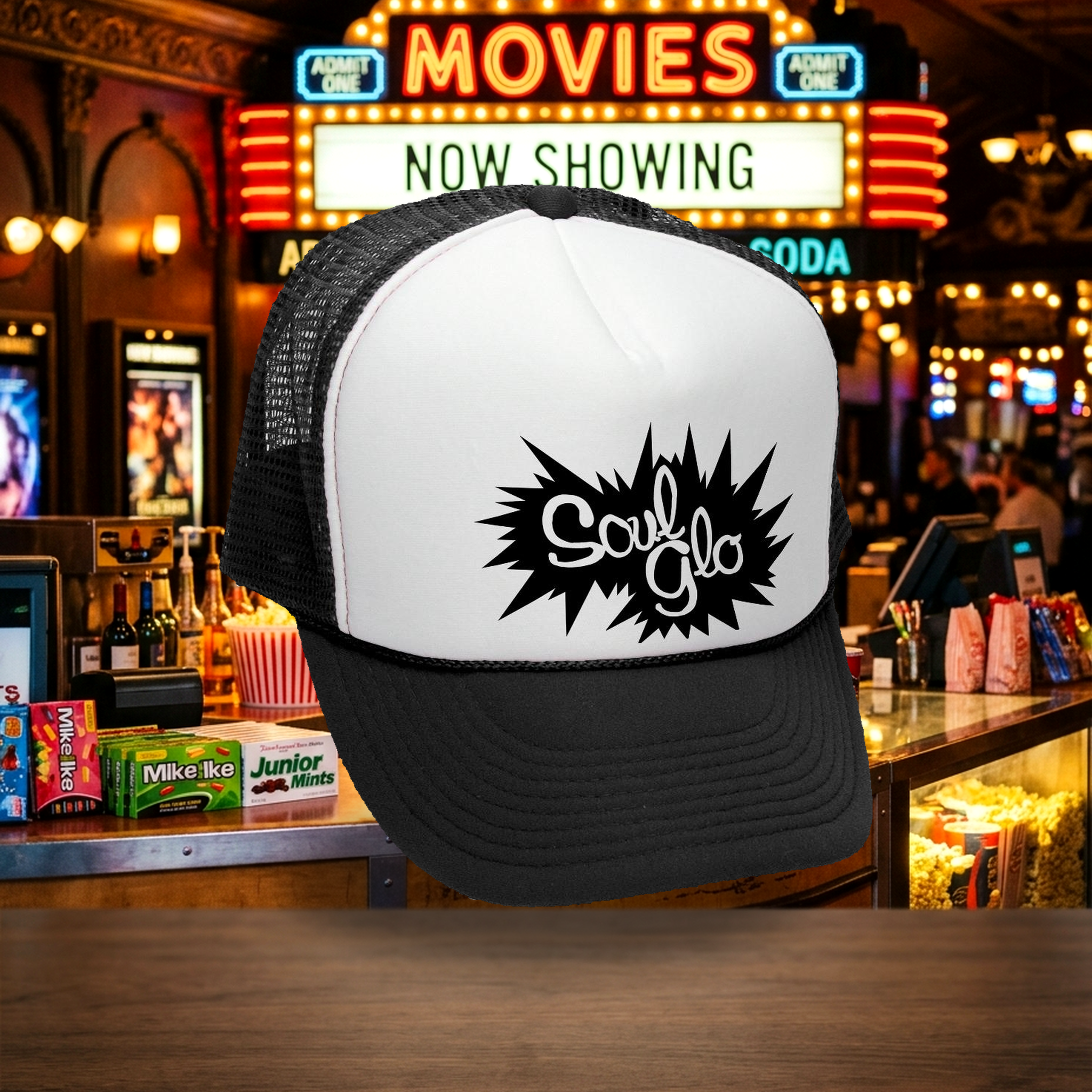 Soul Glo Trucker Hat - Mesh Cap - Five Panel Retro Style TRUCKER Cap