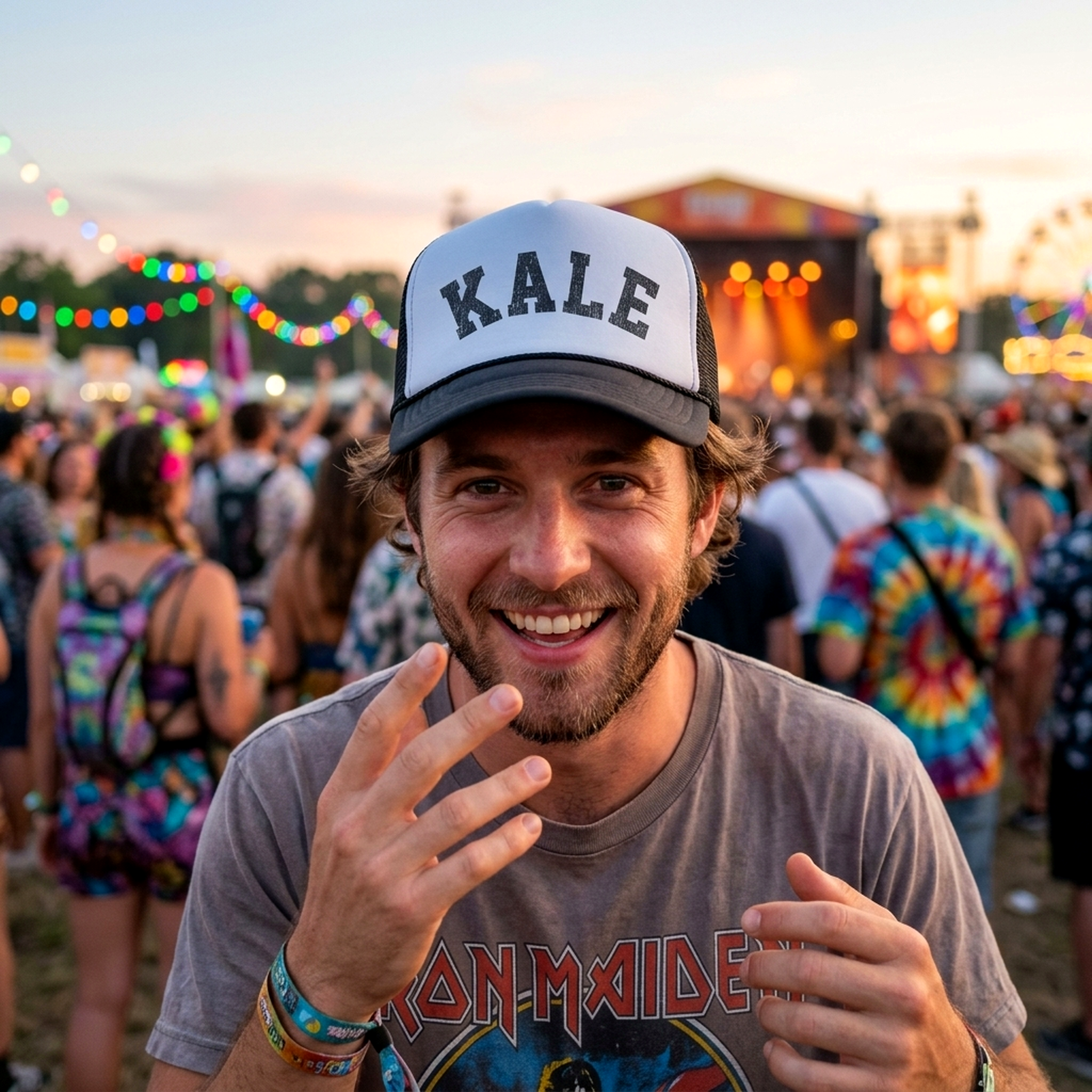 v2 Kale Trucker Hat - Mesh cap - Five Panel Retro Style TRUCKER Cap