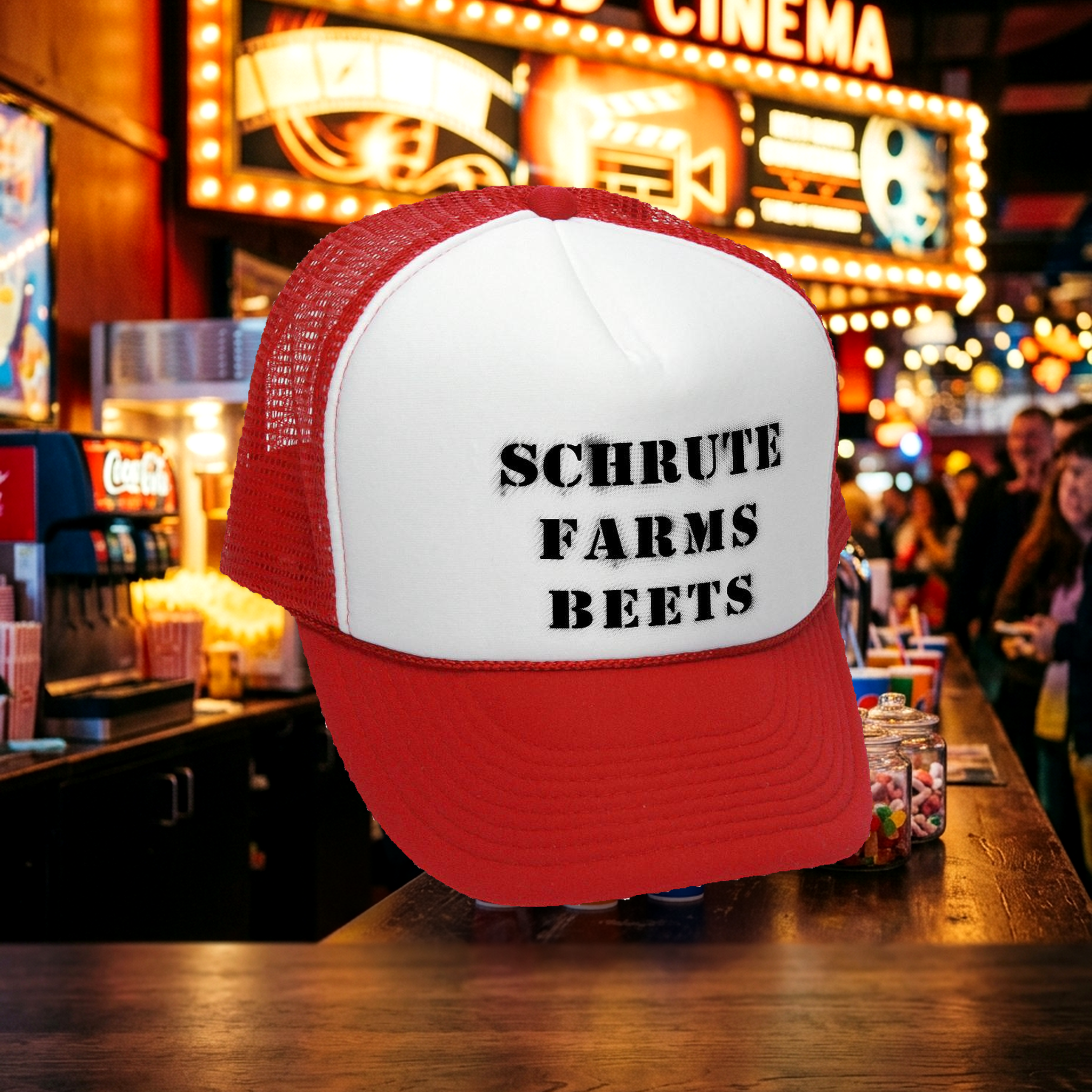 SCHRUTE FARMS - office beets tv funny show - Mesh Trucker Hat Cap - Five Panel Retro Style TRUCKER Cap
