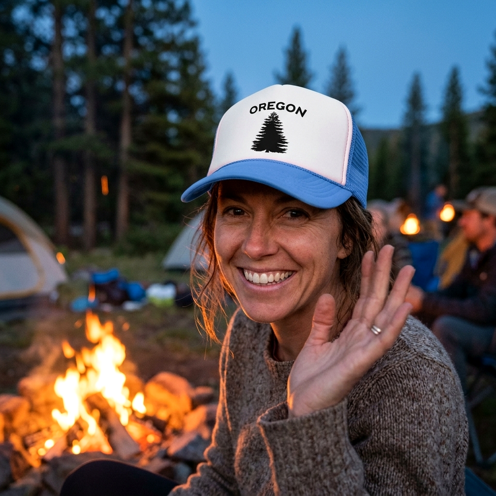 OREGON - us state salem portland beaver - Adult Trucker Cap Hat - Five Panel Retro Style TRUCKER Cap