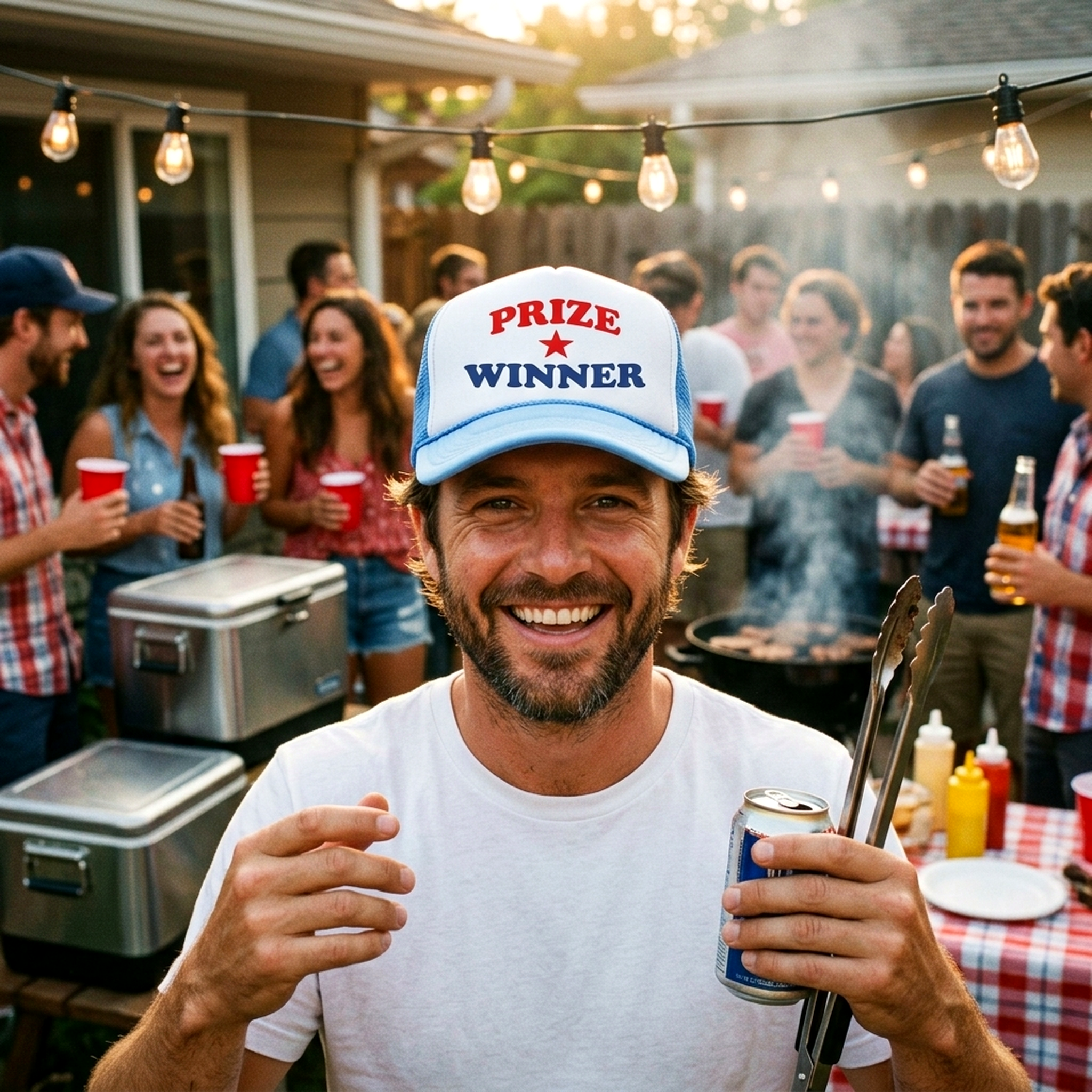 PRIZE WINNER - winning consolation gift - Adult Trucker Cap Hat - Five Panel Retro Style TRUCKER Cap