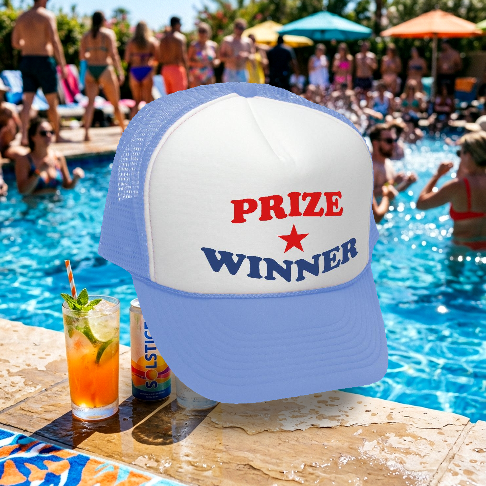 PRIZE WINNER - winning consolation gift - Adult Trucker Cap Hat - Five Panel Retro Style TRUCKER Cap