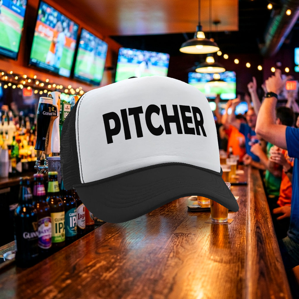 PITCHER - catcher lgbtq gay rights pride - Vintage Retro Style Trucker Cap Hat - Five Panel Retro Style TRUCKER Cap