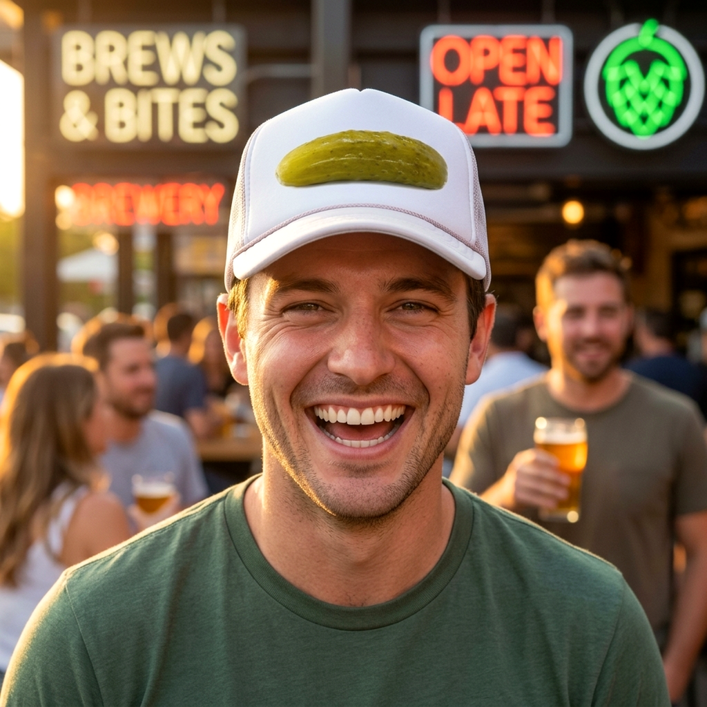 PICKLE - concession stand fair carvinal - Adult Trucker Cap Hat - Five Panel Retro Style TRUCKER Cap