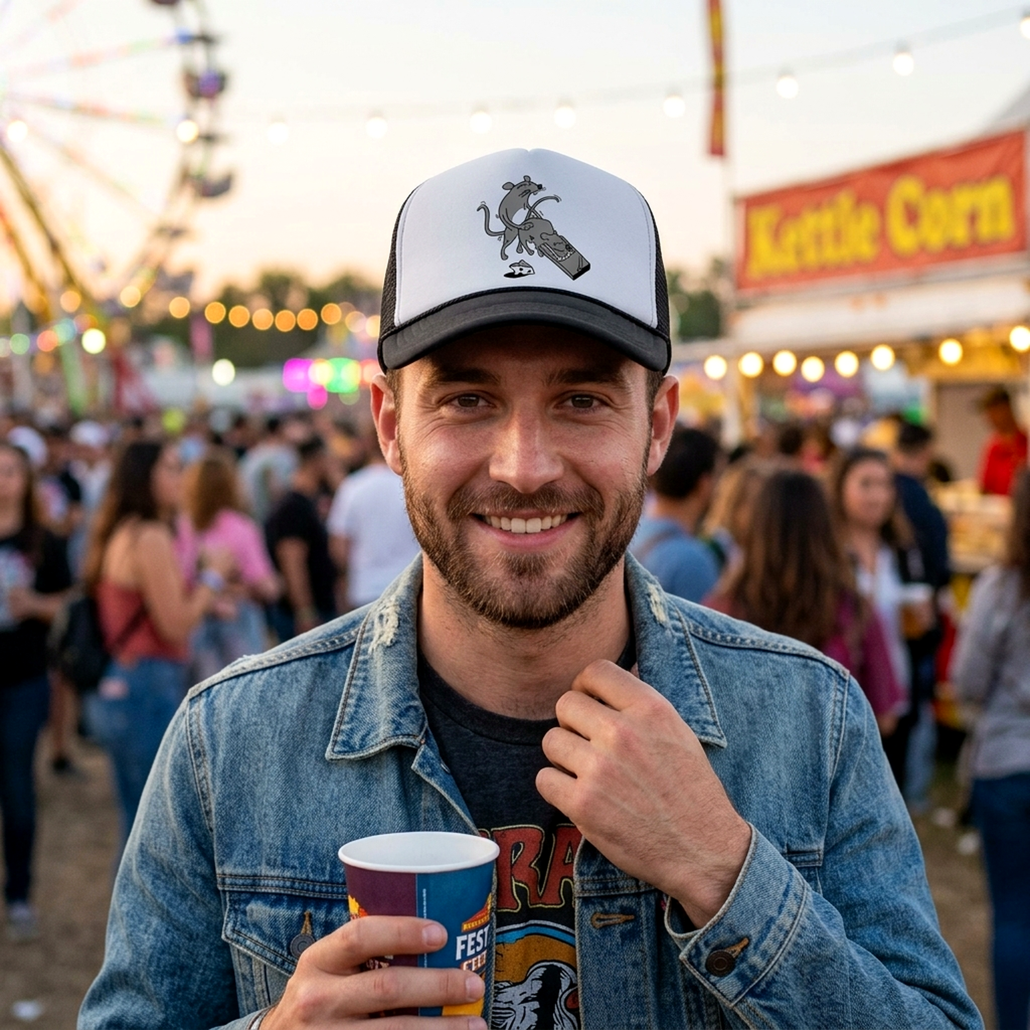 Rat Fucker funny party Trucker Hat - Mesh Cap - Five Panel Retro Style TRUCKER Cap