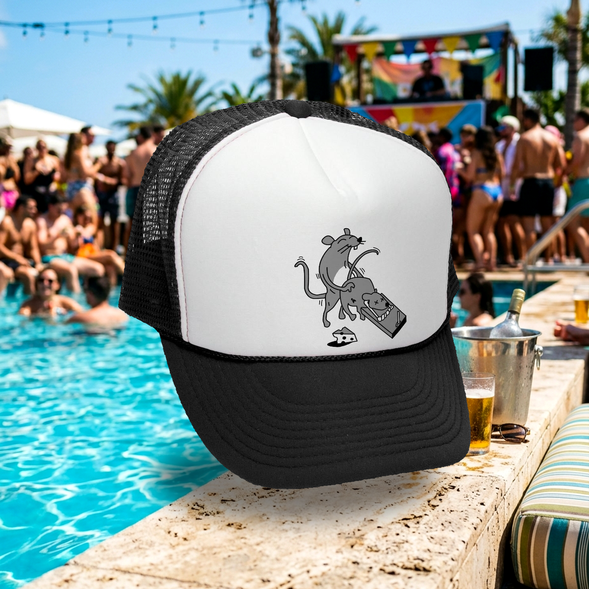 Rat Fucker funny party Trucker Hat - Mesh Cap - Five Panel Retro Style TRUCKER Cap