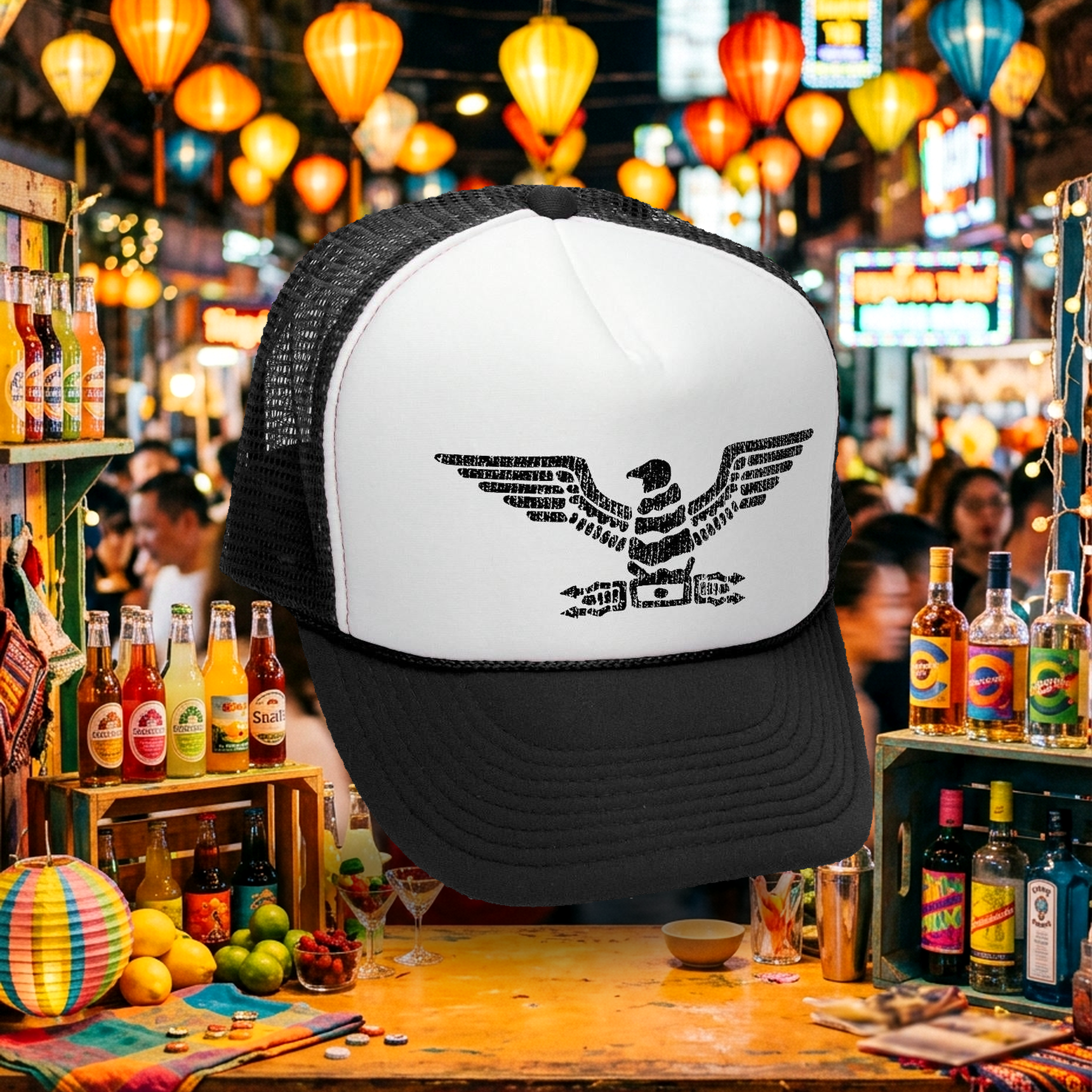 Roman Eagle Trucker Hat - Mesh Cap - Five Panel Retro Style TRUCKER Cap
