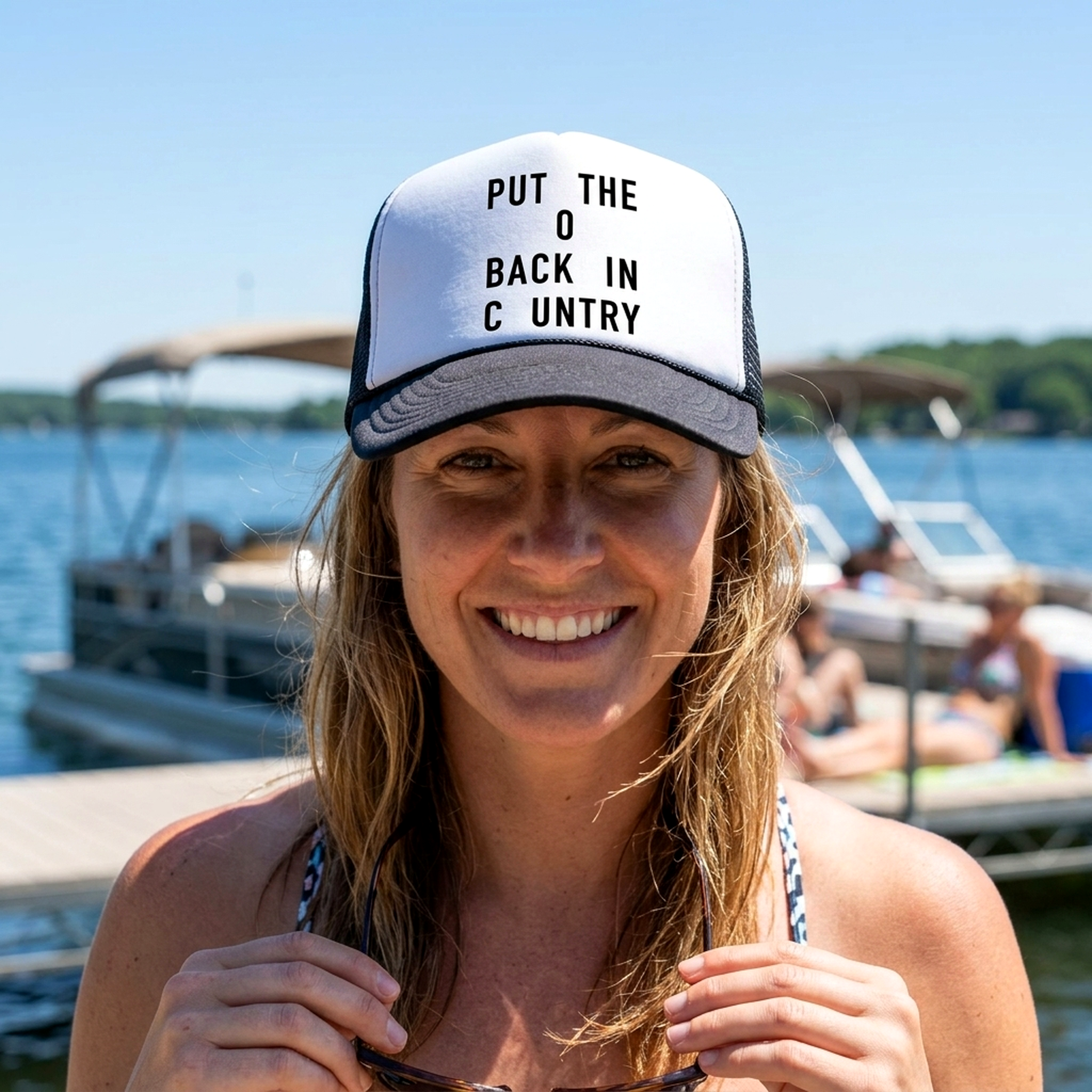 Put the O Back in Country Trucker Hat - Mesh Cap - Five Panel Retro Style TRUCKER Cap