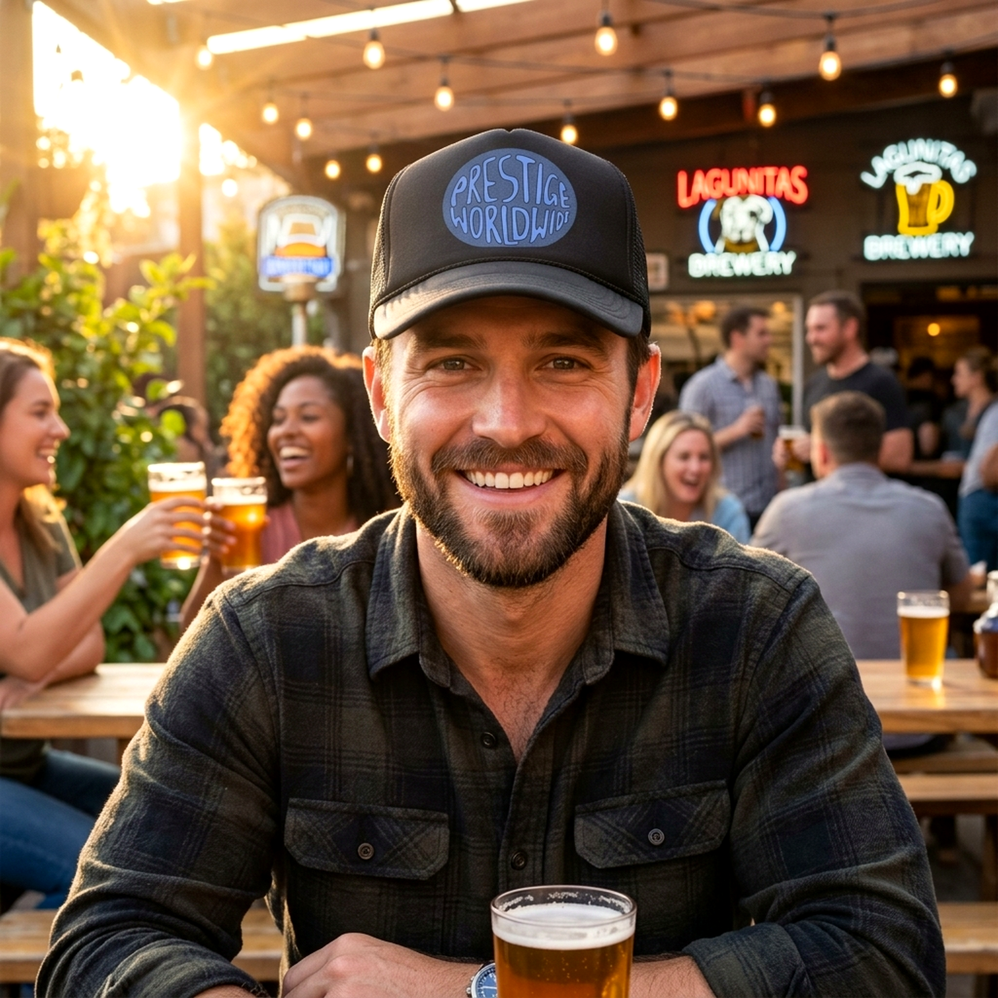 Prestige Worldwide Trucker Hat - Mesh Cap - Five Panel Retro Style TRUCKER Cap
