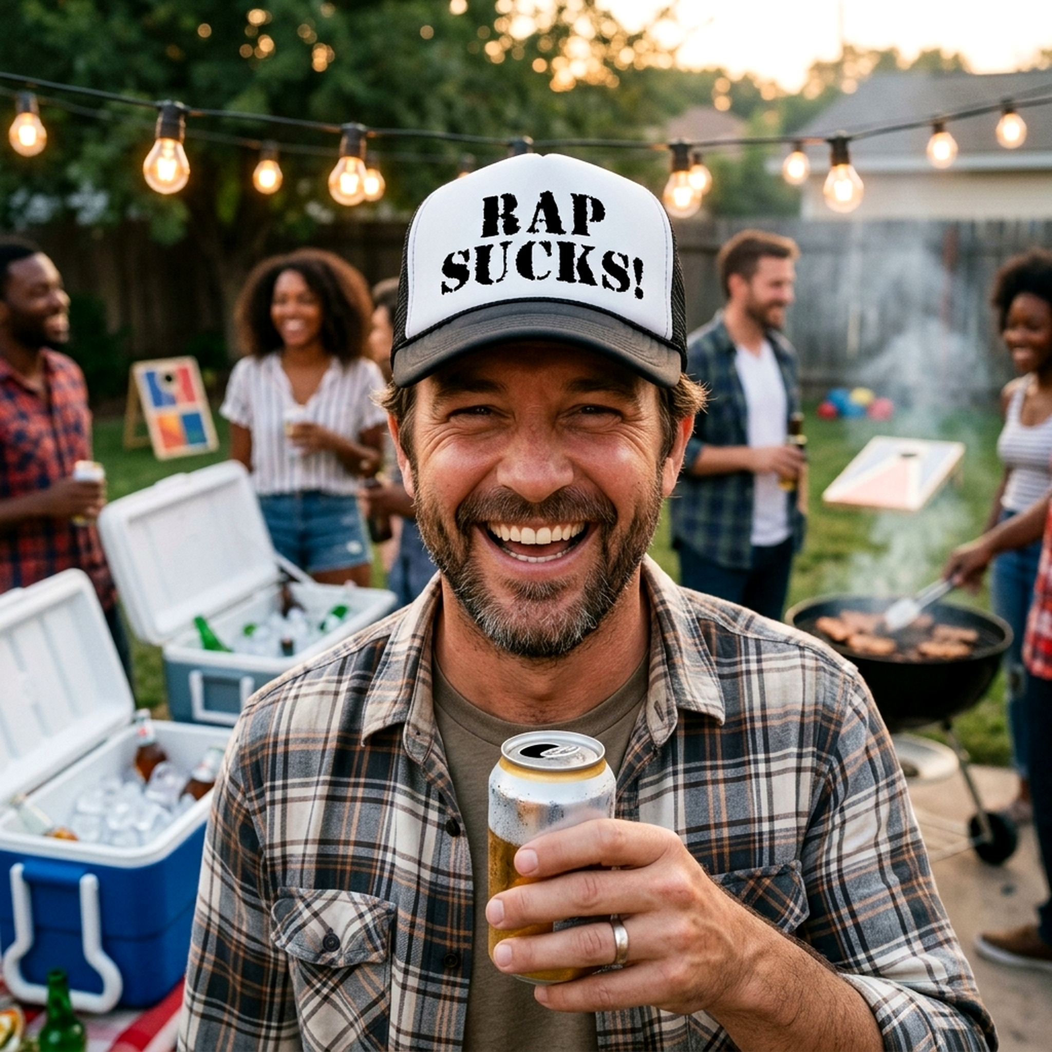Rap Sucks Trucker Hat - Mesh Cap - Five Panel Retro Style TRUCKER Cap