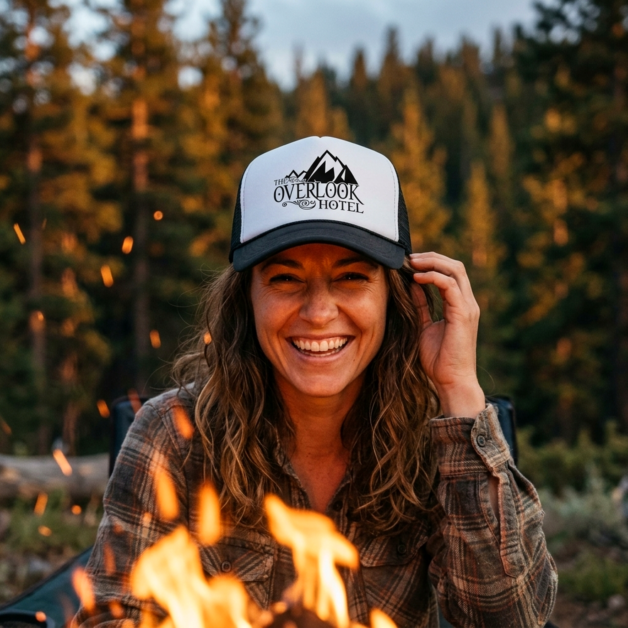 OVERLOOK HOTEL - scary movie horror film - Vintage Retro Style Trucker Cap Hat - Five Panel Retro Style TRUCKER Cap