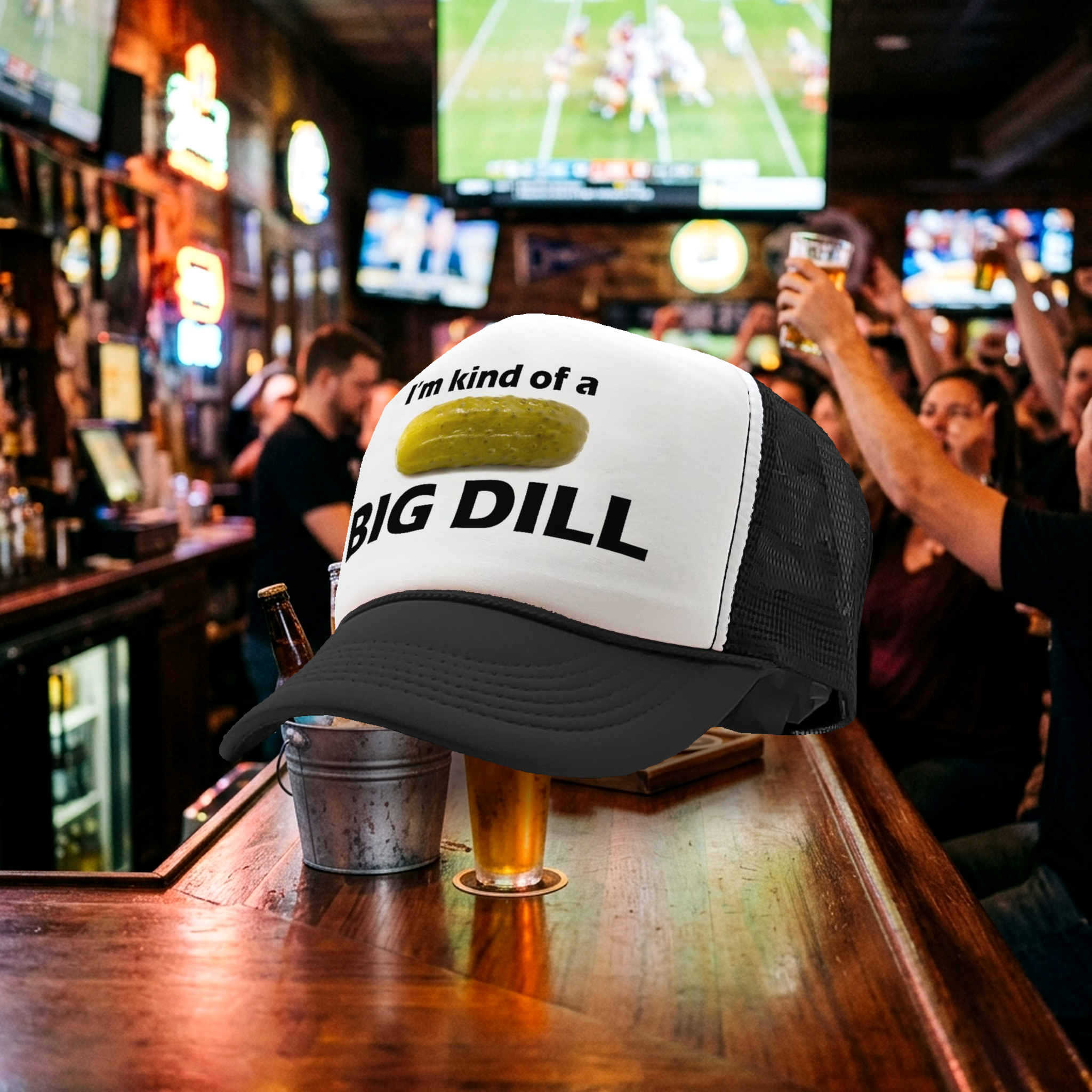I'M KIND OF A BIG DILL - funny parody - Vintage Retro Style Trucker Cap Hat - Five Panel Retro Style TRUCKER Cap