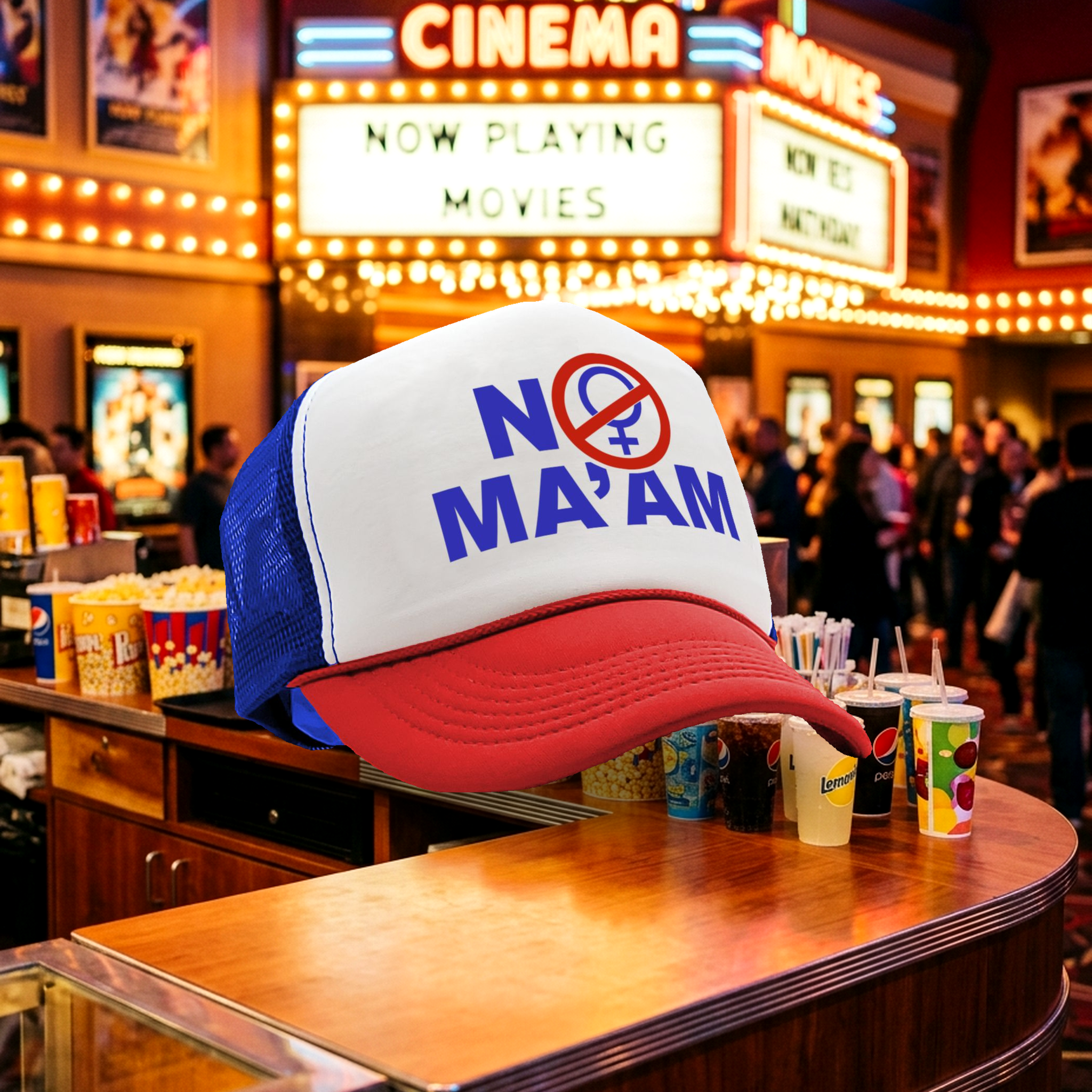 NO MAAM - funny bundy married show - Vintage Retro Style Trucker Cap Hat - Five Panel Retro Style TRUCKER Cap
