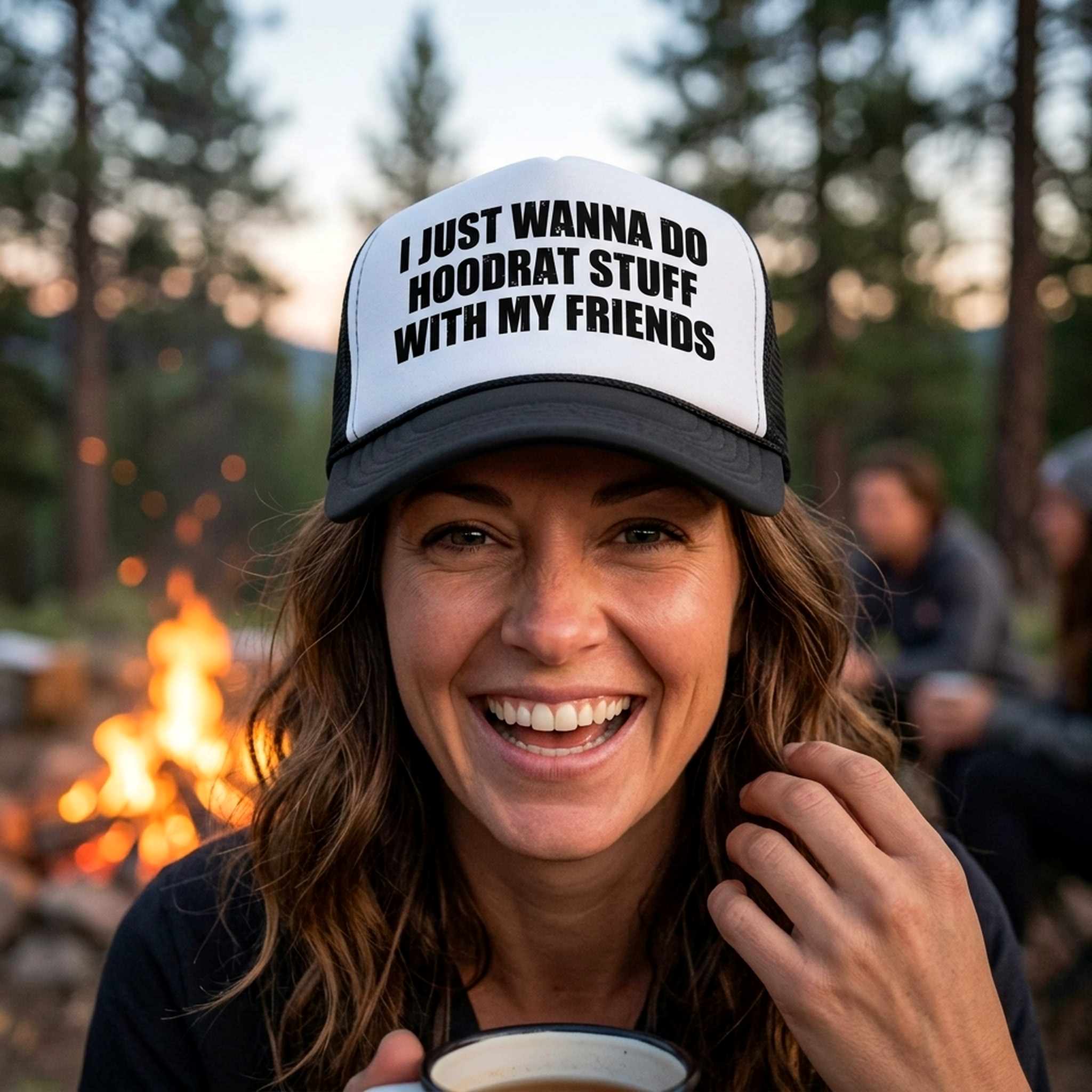 I WANT TO DO HOODRAT STUFF with FRIENDS - Vintage Retro Style Trucker Cap Hat - Five Panel Retro Style TRUCKER Cap