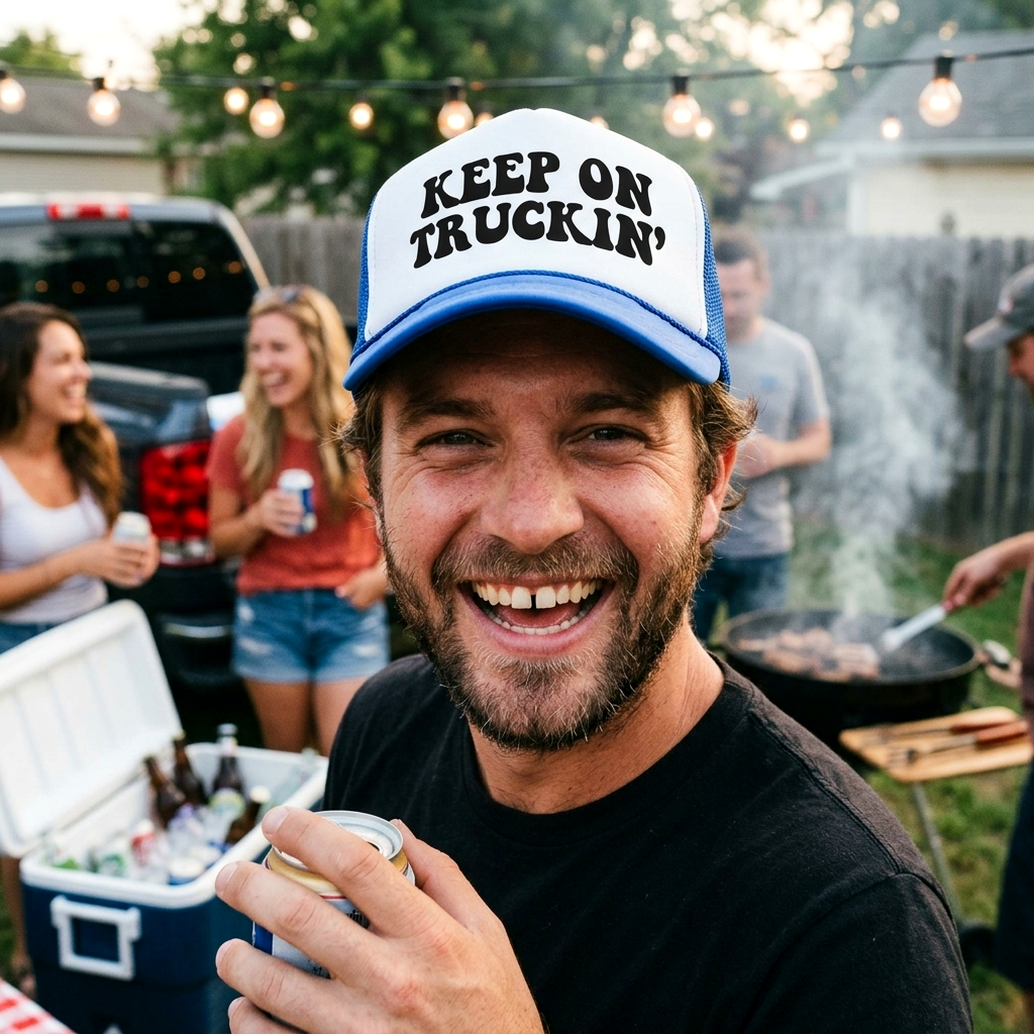 KEEP ON TRUCKIN' - trucker groovy - Vintage Retro Style Trucker Cap Hat - Five Panel Retro Style TRUCKER Cap