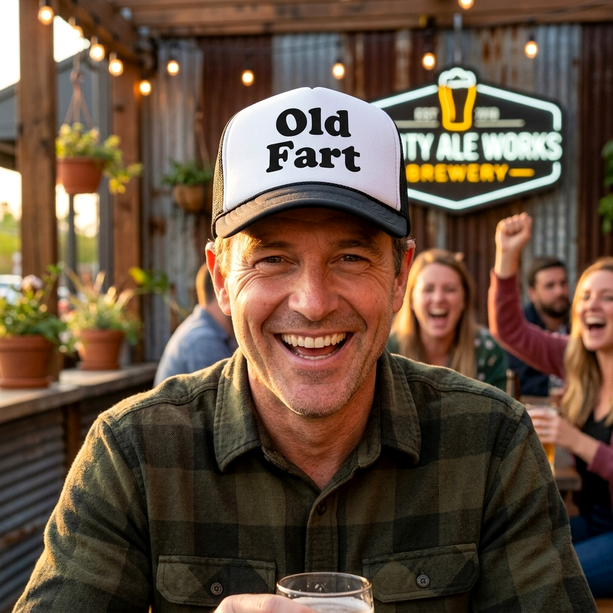 OLD FART - funny over the hill joke gag - Vintage Retro Style Trucker Cap Hat - Five Panel Retro Style TRUCKER Cap