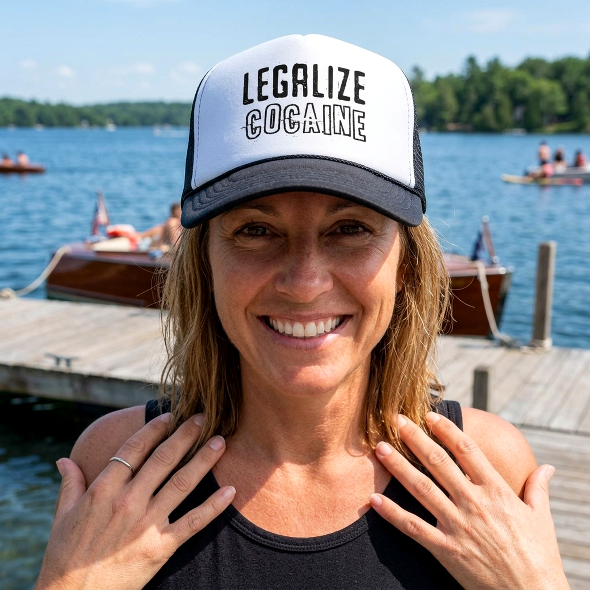 Legalize Cocaine - Vintage Retro Style Trucker Cap Hat - Five Panel Retro Style TRUCKER Cap