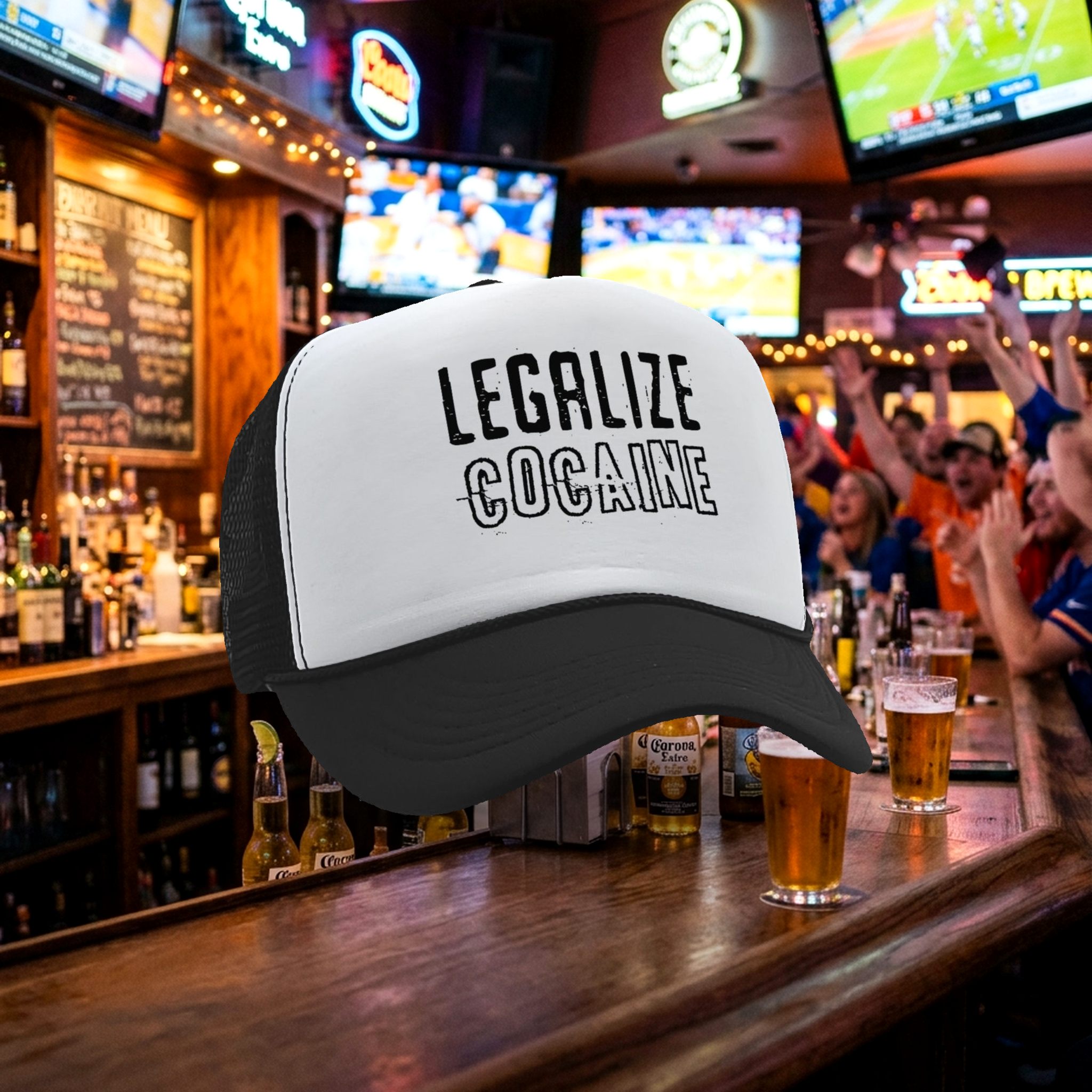 Legalize Cocaine - Vintage Retro Style Trucker Cap Hat - Five Panel Retro Style TRUCKER Cap